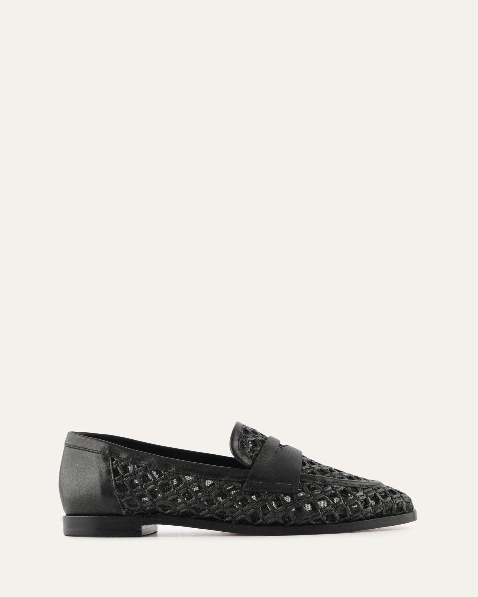 ABBOTT LOAFERS BLACK RAFFIA