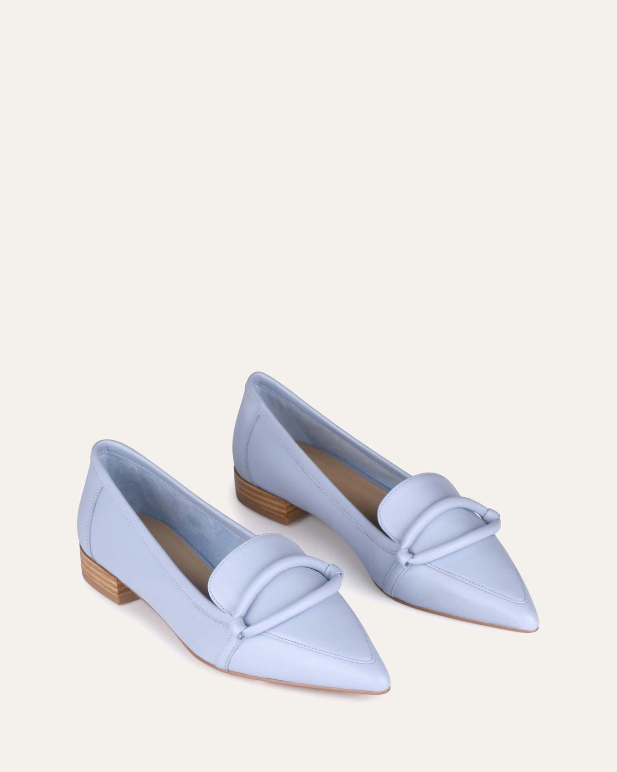 AINSLEY DRESS FLATS ICE BLUE LEATHER