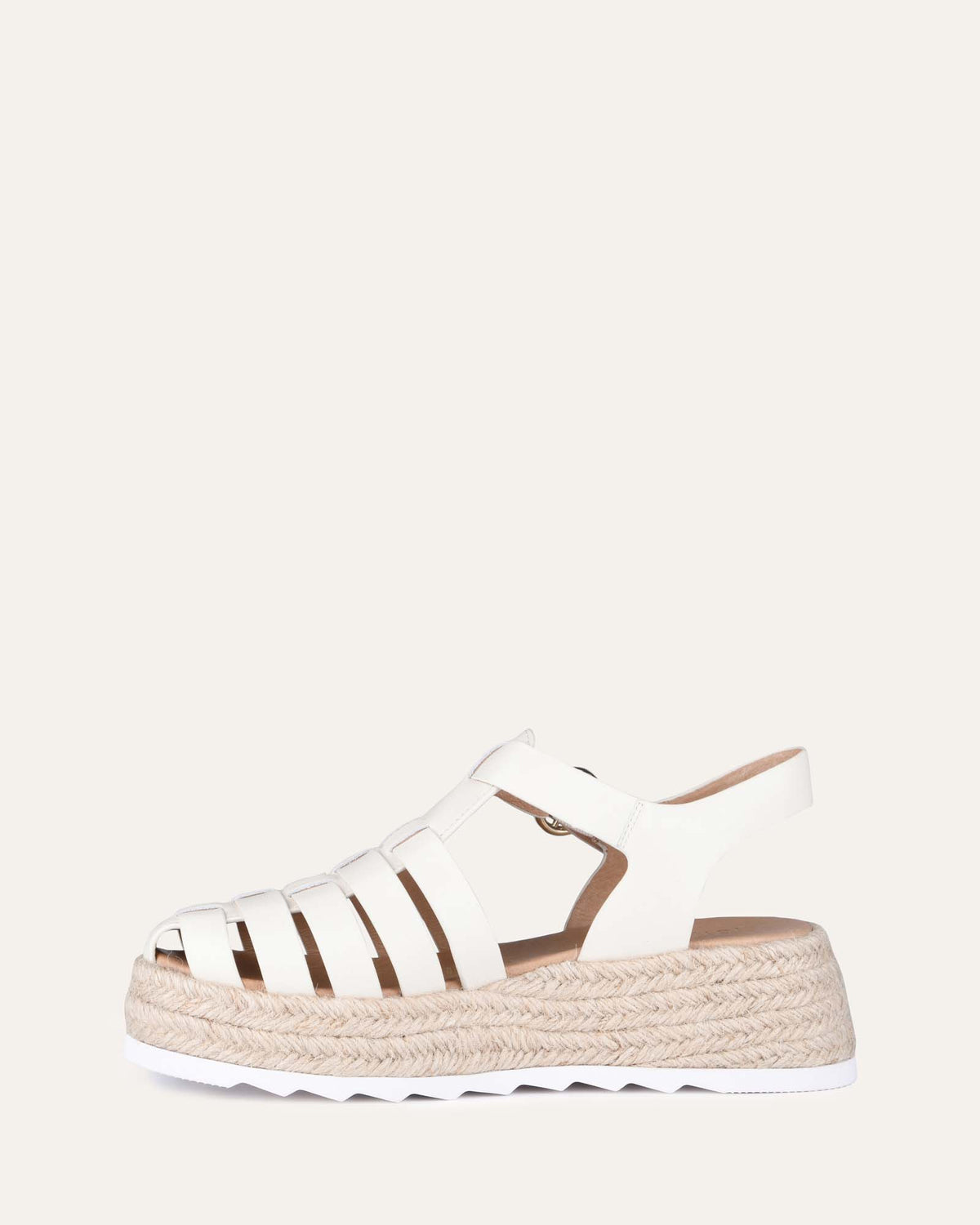 ALESSIA CASUAL FLATS OFF WHITE LEATHER