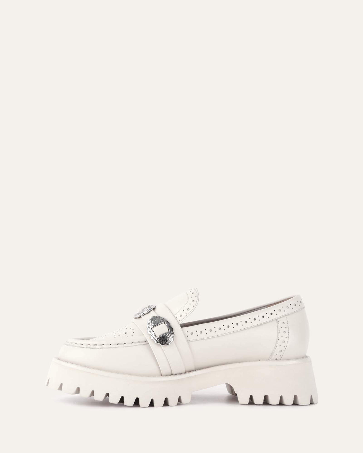 BARBARA LOAFERS OFF WHITE LEATHER