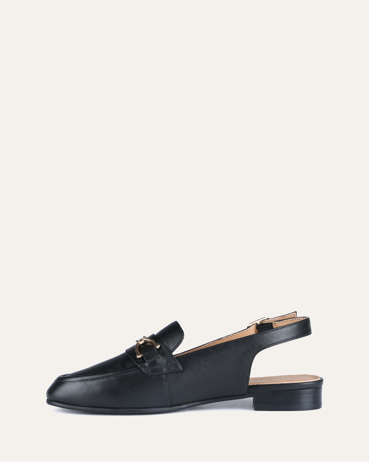 DIXIE CASUAL FLATS BLACK LEATHER