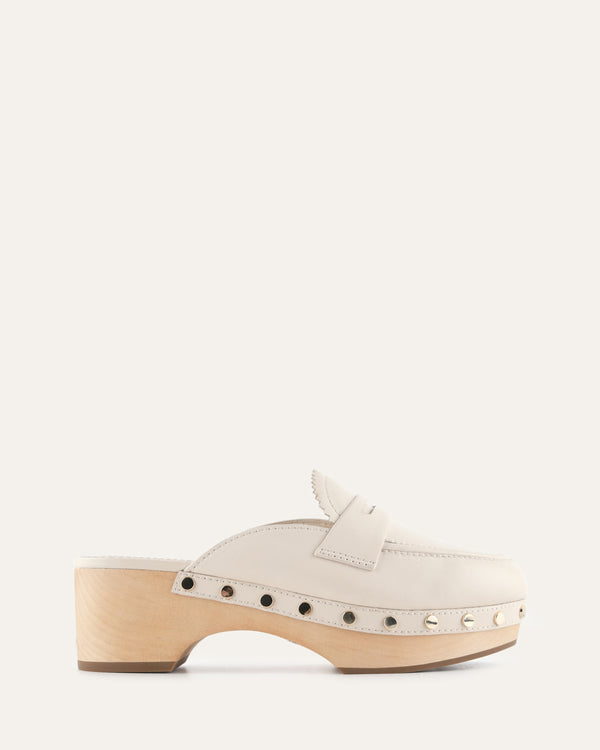 DRIFT CLOGS VANILLA LEATHER - Jo Mercer