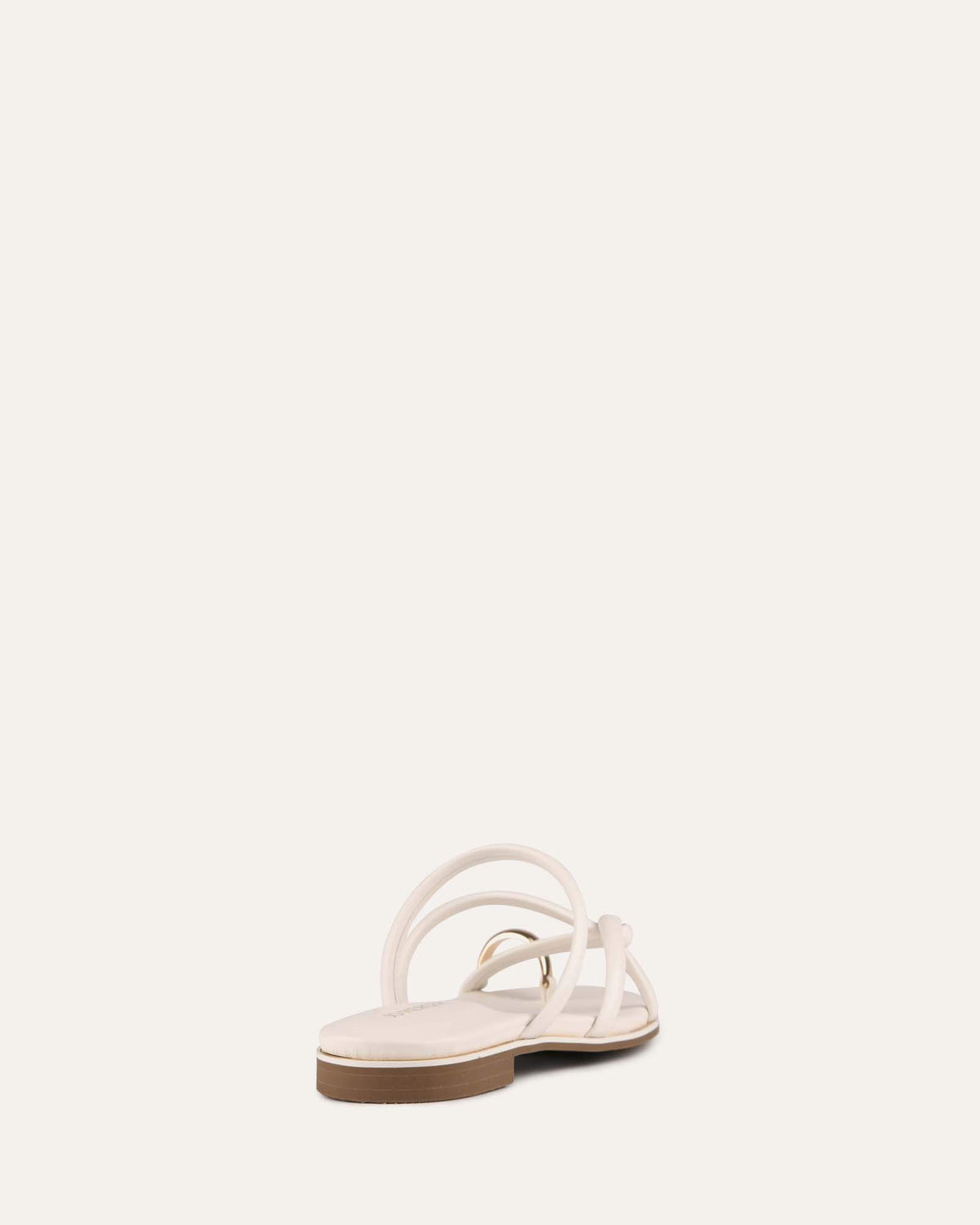 FORTUNE FLAT SLIDES WHITE LEATHER