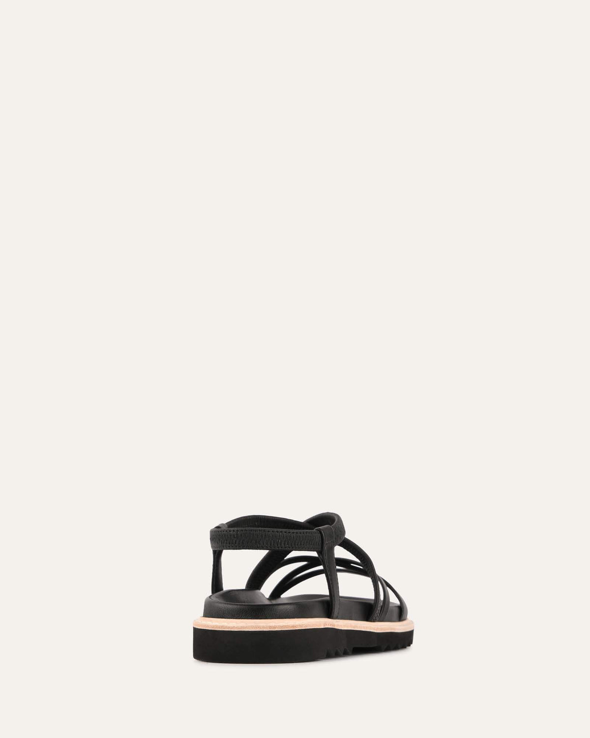 HENNESSY FLAT SANDALS BLACK LEATHER