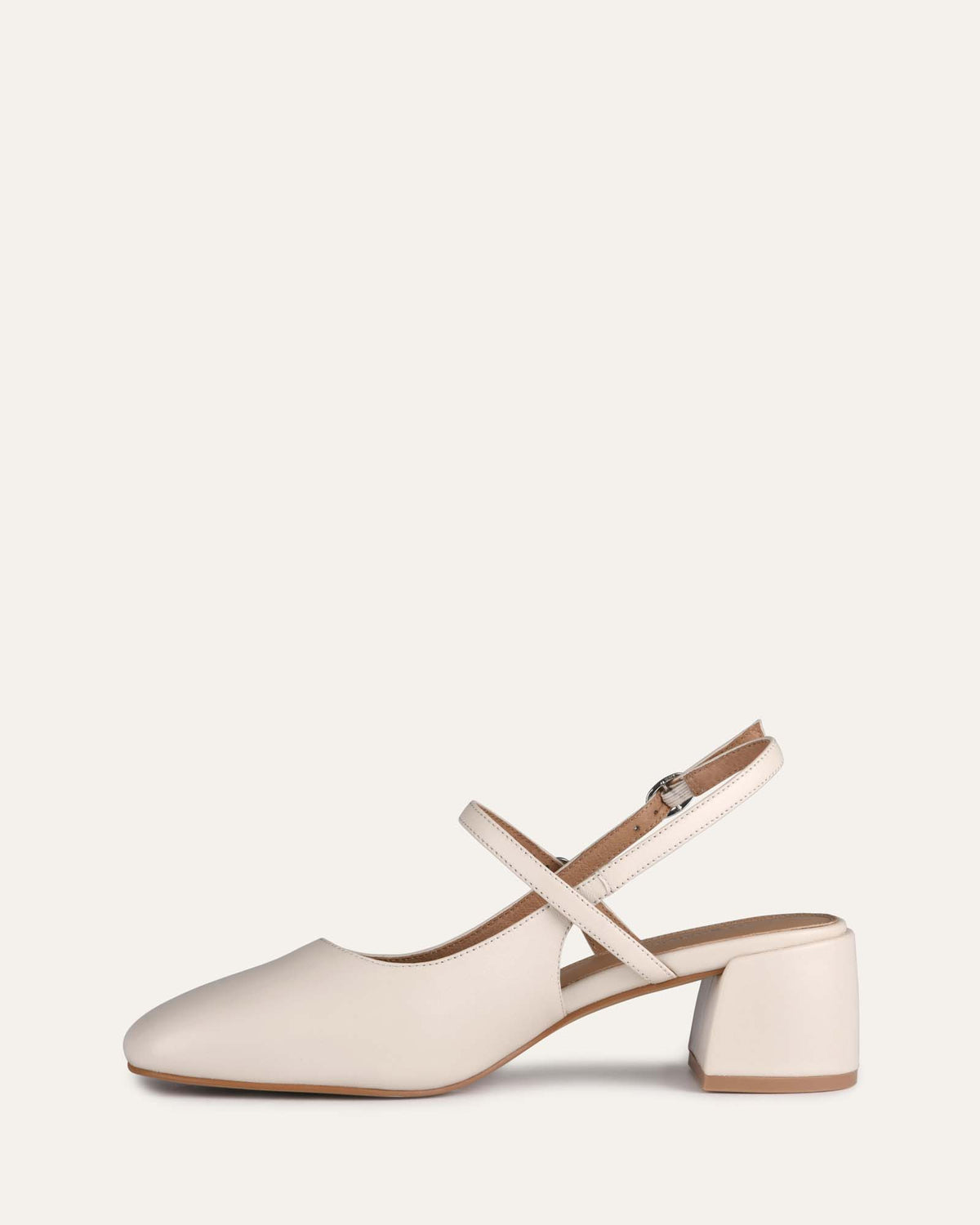 JENNA LOW HEELS OFF WHITE LEATHER
