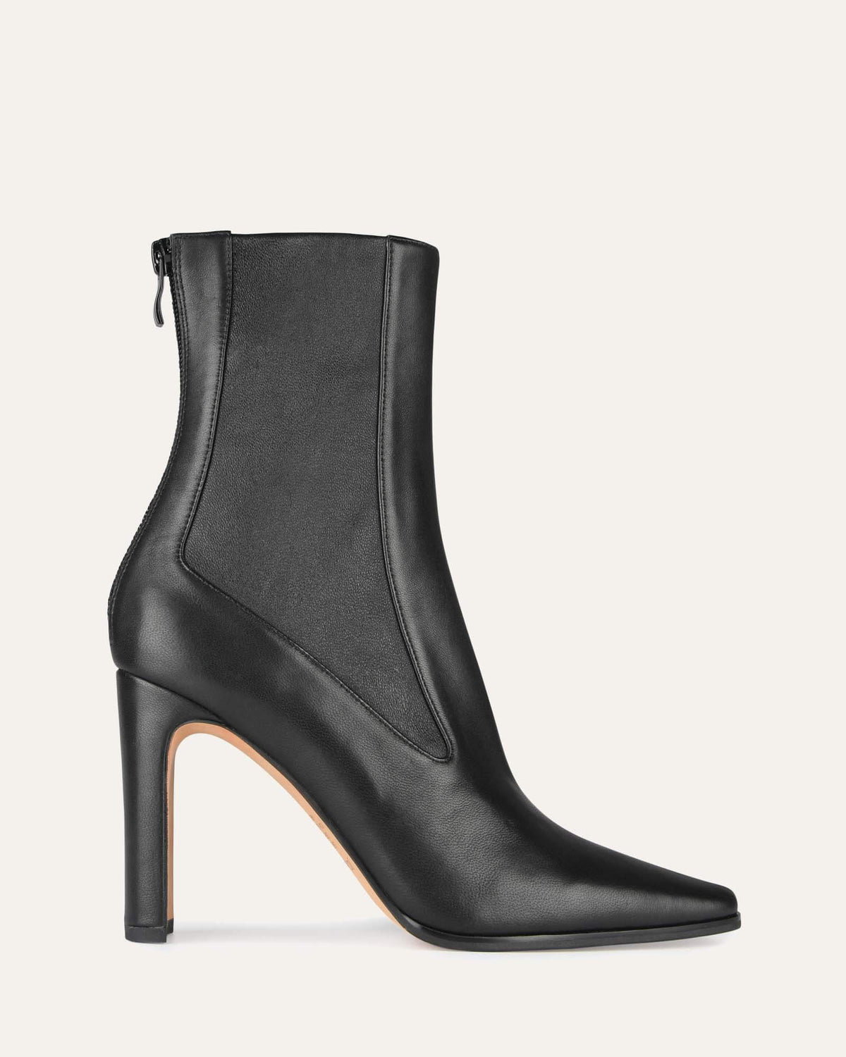 JUNE HIGH ANKLE BOOTS BLACK LEATHER