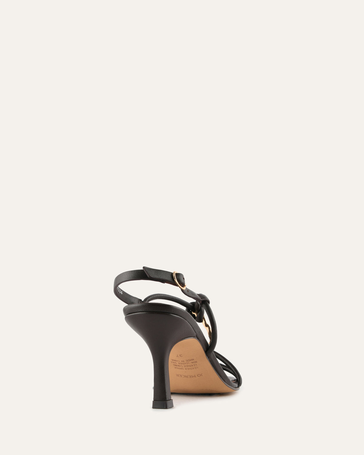 KNIGHT MID HEEL SANDALS BITTER CHOC LEATHER