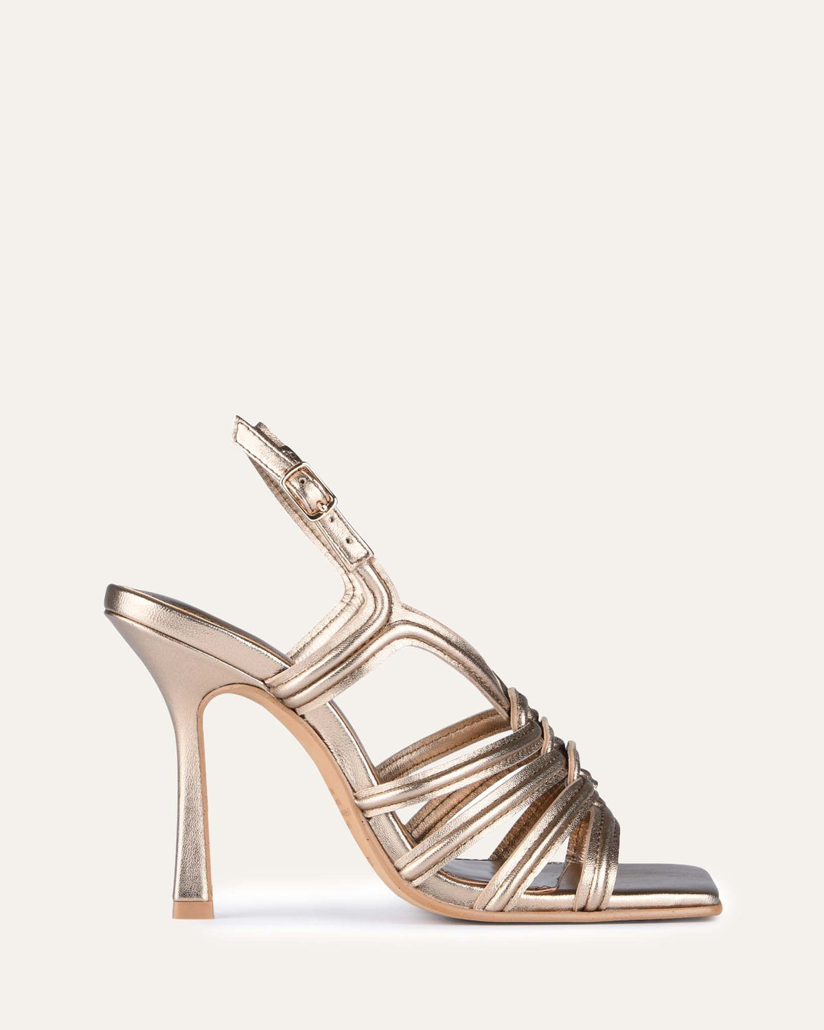 LIBBY HIGH HEEL SANDALS SOFT GOLD LEATHER
