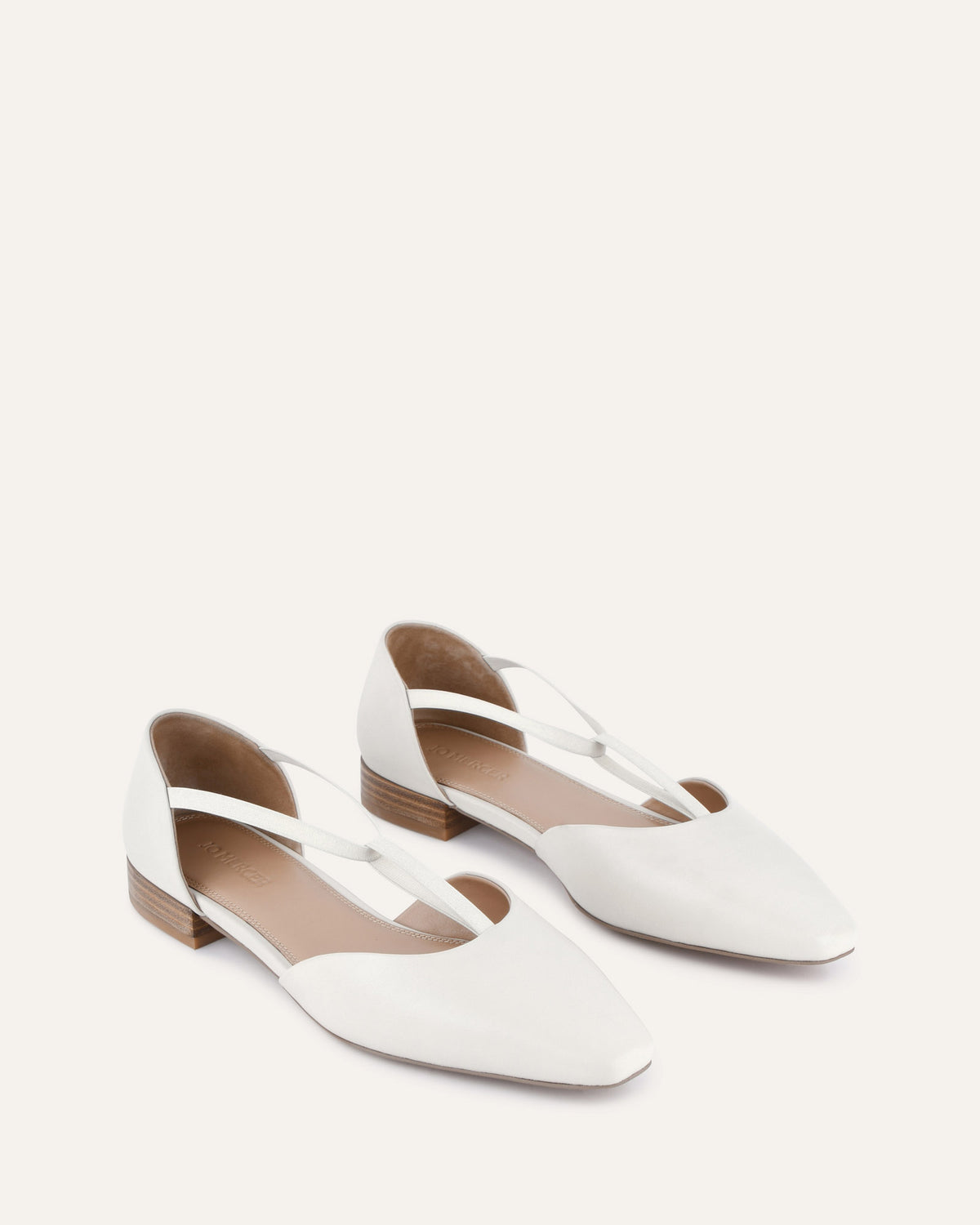LOUIE DRESS FLATS OFF WHITE LEATHER