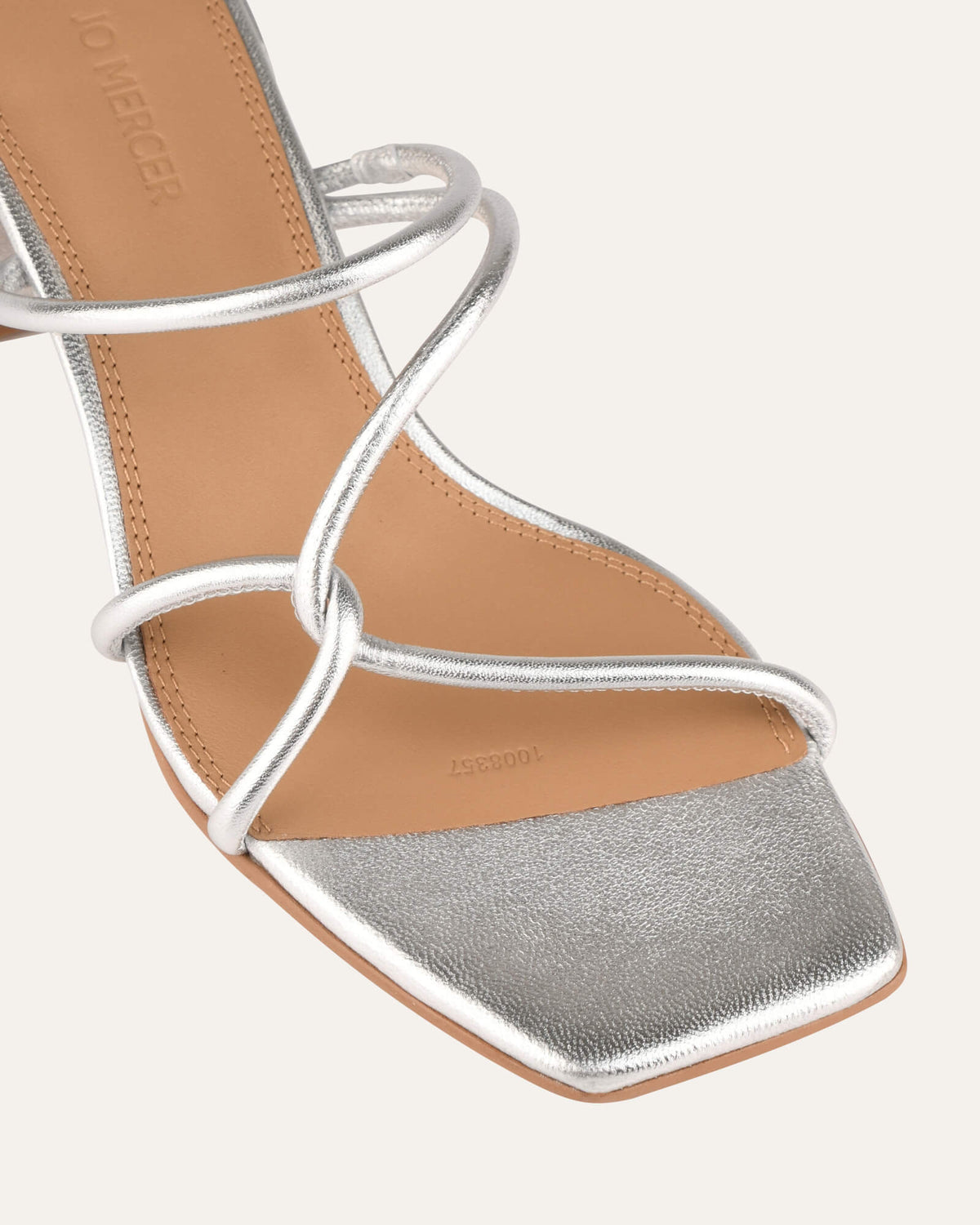 ORA MID HEEL SANDALS SILVER LEATHER