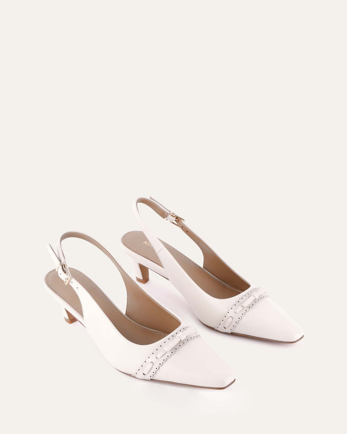 PIA LOW HEELS OFF WHITE LEATHER