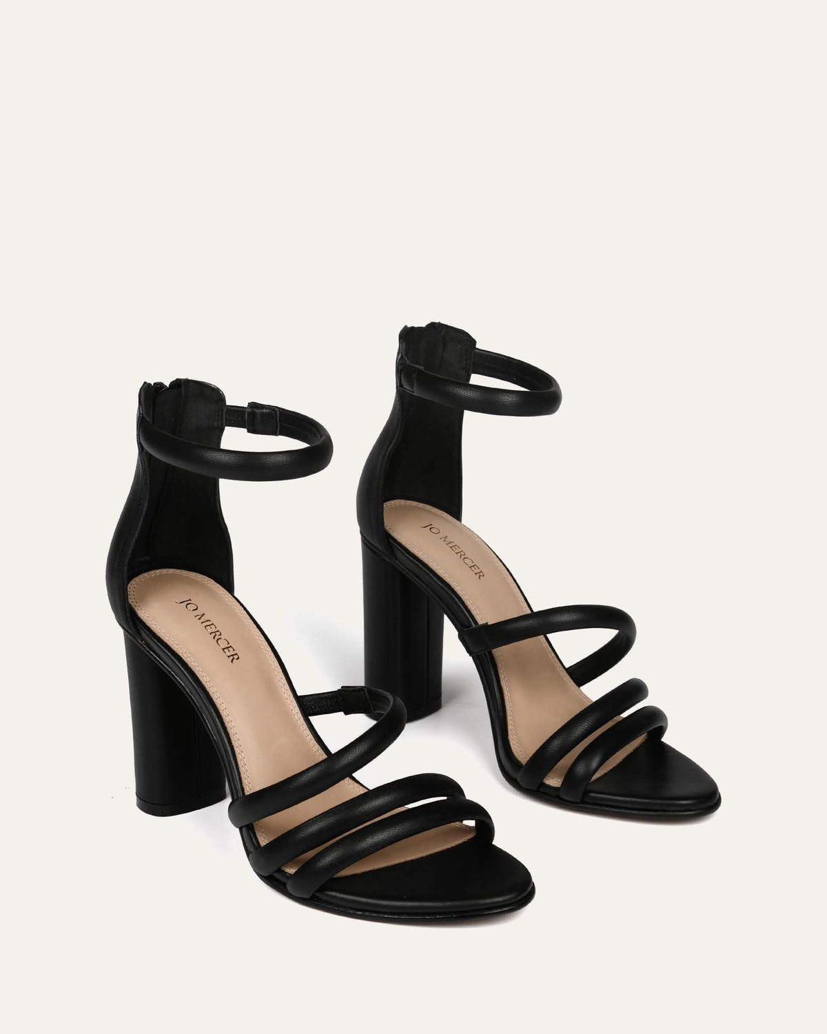 PIPPIN HIGH HEEL SANDALS BLACK LEATHER