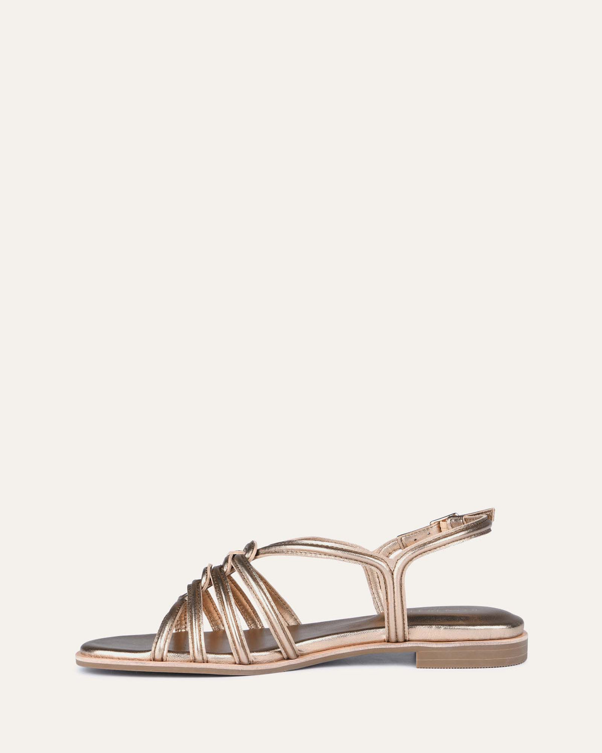 QUEEN FLAT SANDALS GOLD LEATHER