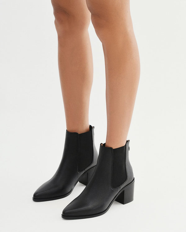 ALLURE MID ANKLE BOOTS BLACK LEATHER - Main Image