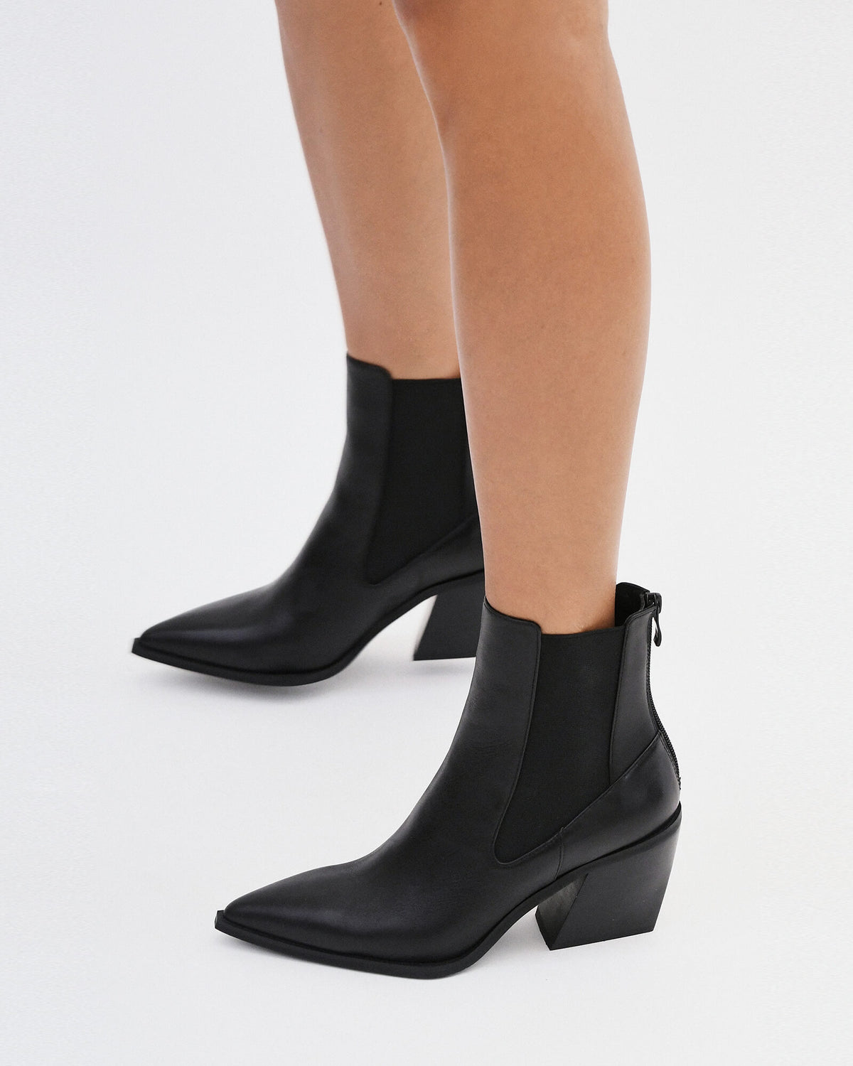 FEIST MID ANKLE BOOTS BLACK LEATHER