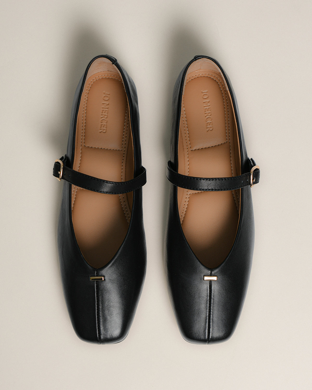 APRIL CASUAL FLATS BLACK LEATHER