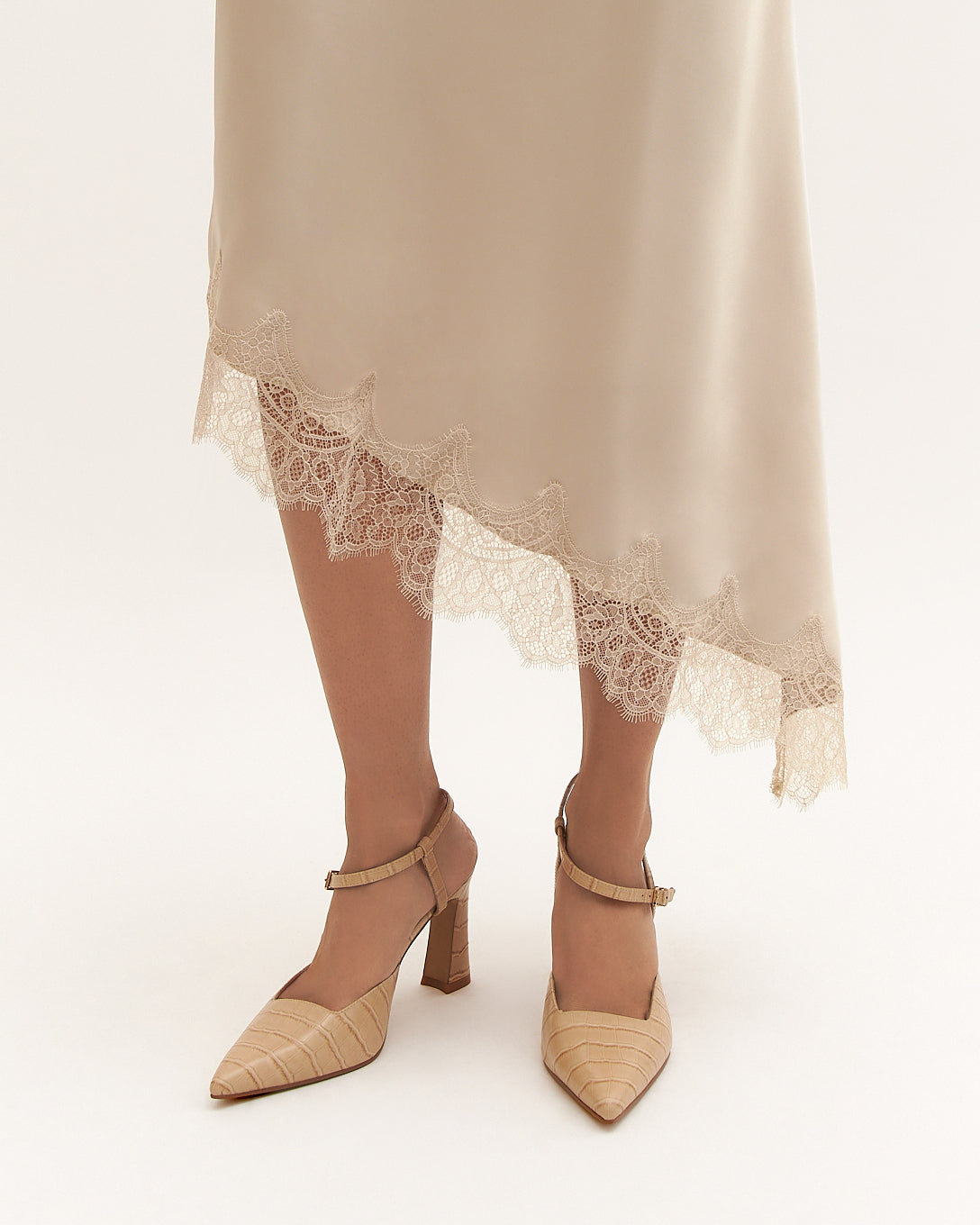 DAWN HIGH HEELS BEIGE CROC