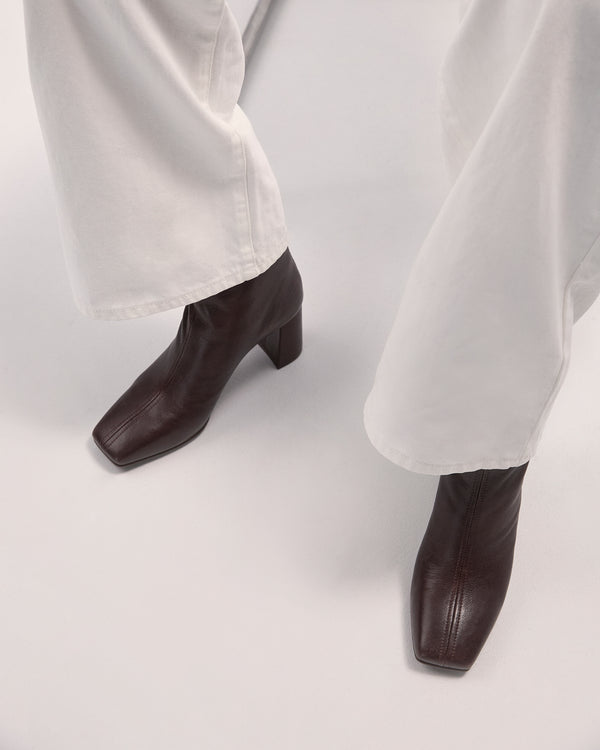 NEVADA MID ANKLE BOOTS CHOCOLATE LEATHER Jo Mercer