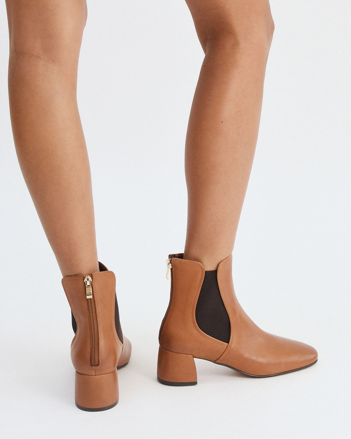 STEVIE MID ANKLE BOOTS TAN LEATHER