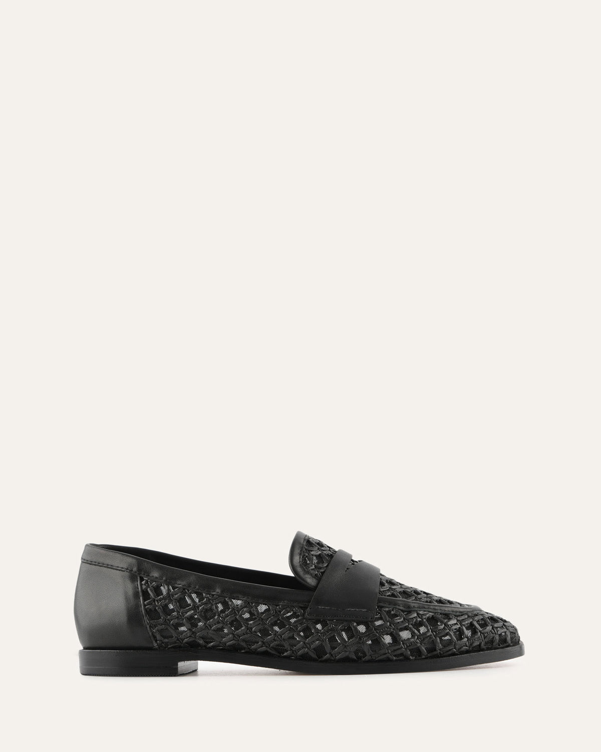 ABBOTT LOAFERS BLACK RAFFIA