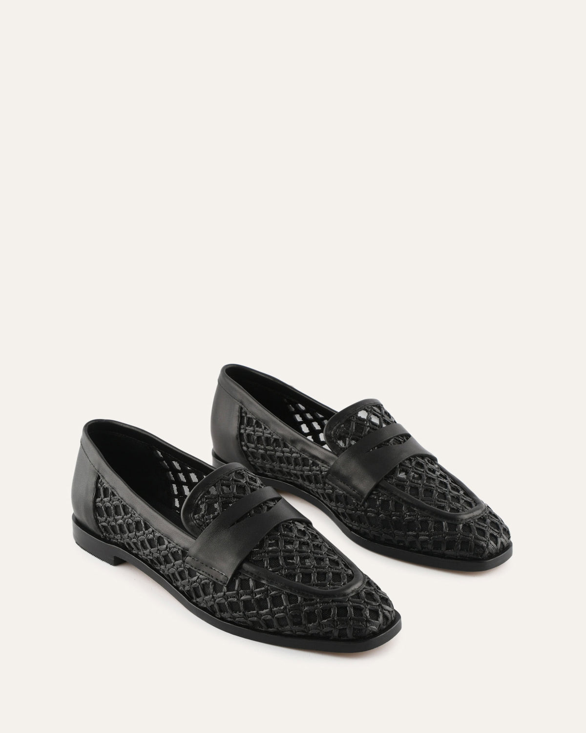 ABBOTT LOAFERS BLACK RAFFIA
