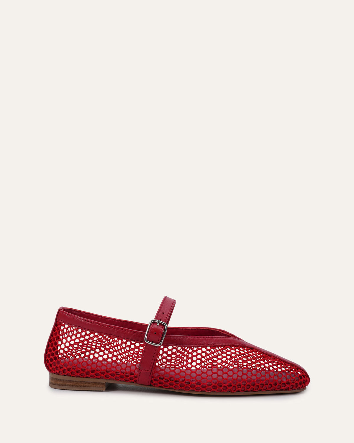 AIDA CASUAL FLATS LIPSTICK RED MESH