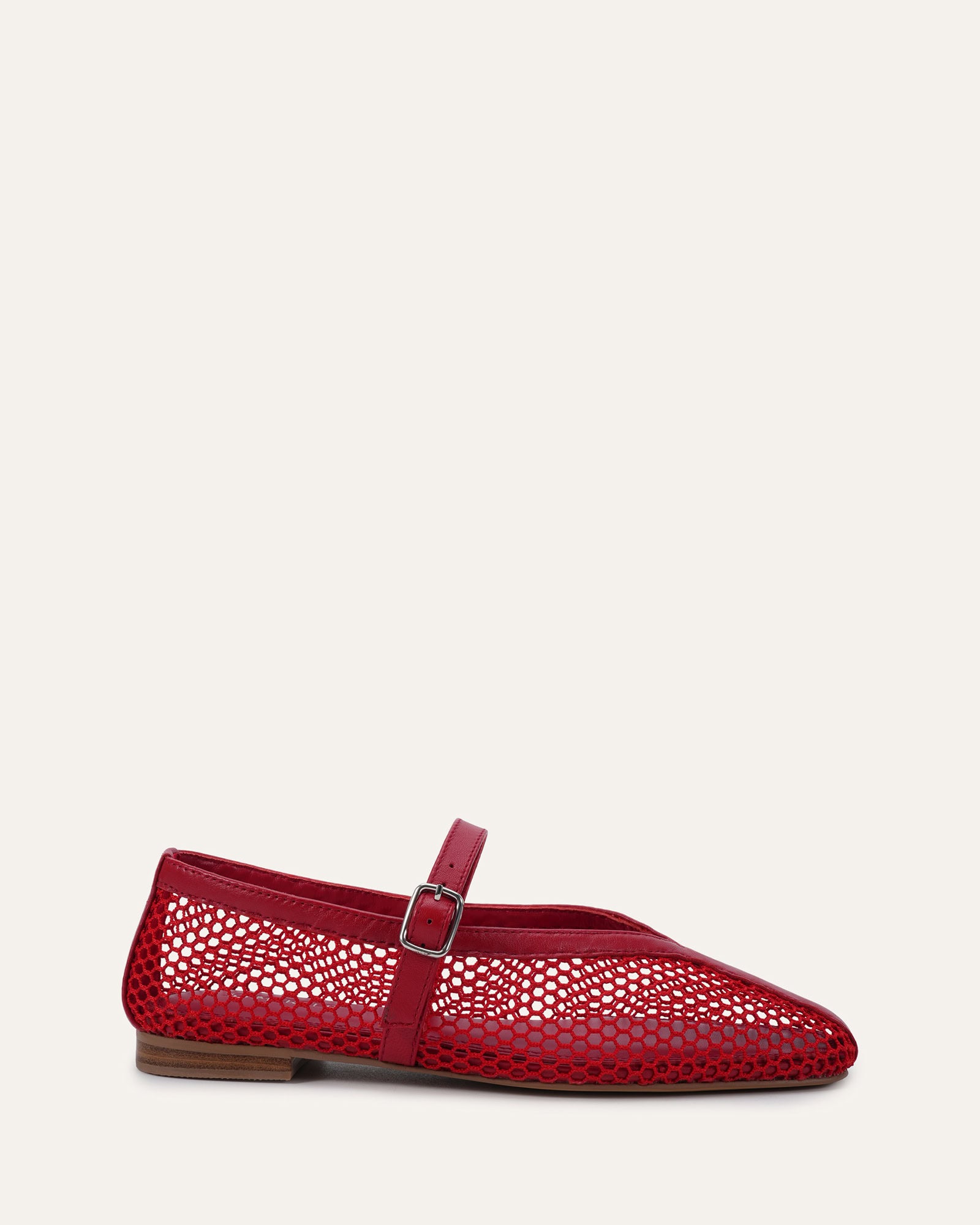 AIDA CASUAL FLATS LIPSTICK RED MESH