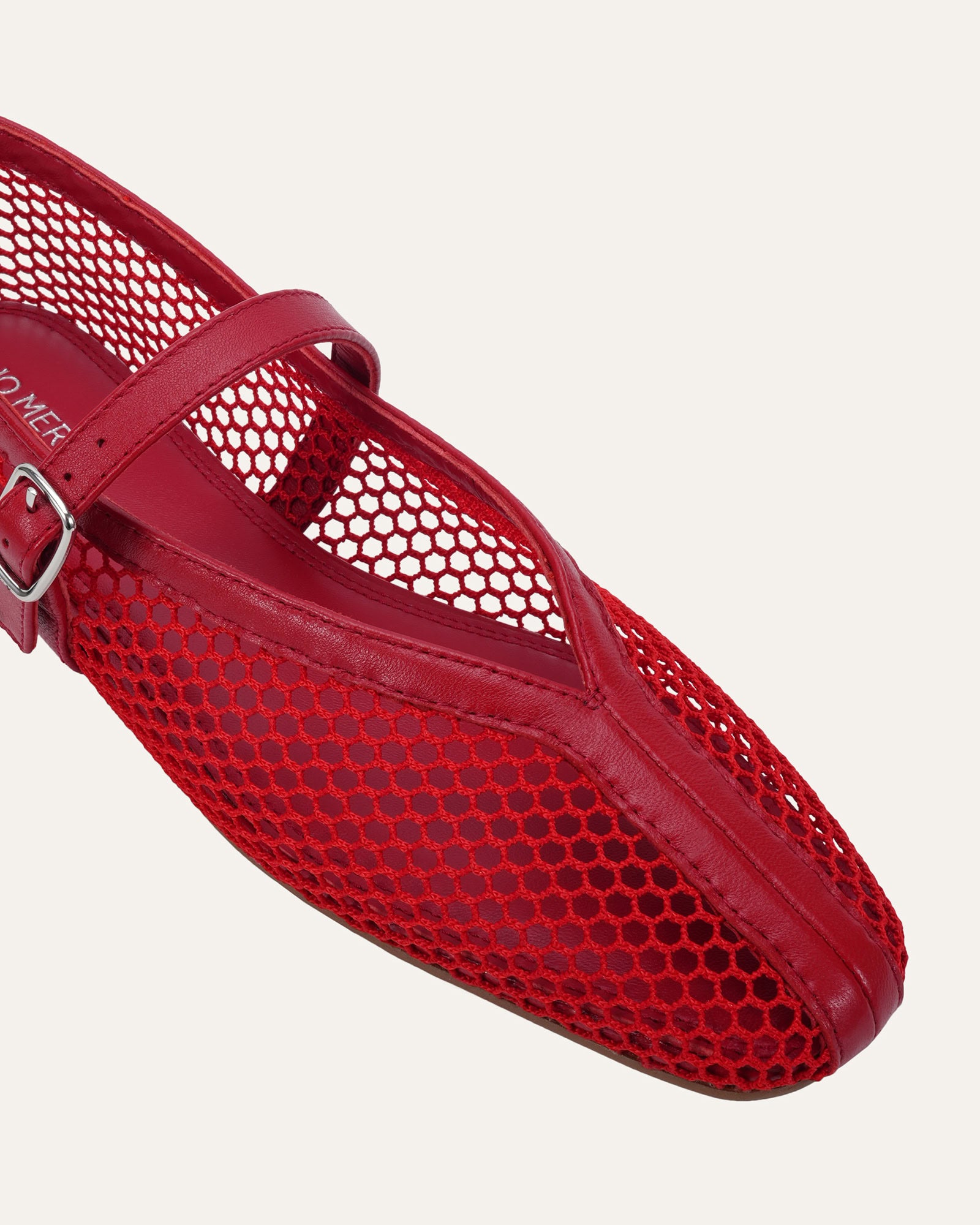 AIDA CASUAL FLATS LIPSTICK RED MESH image
