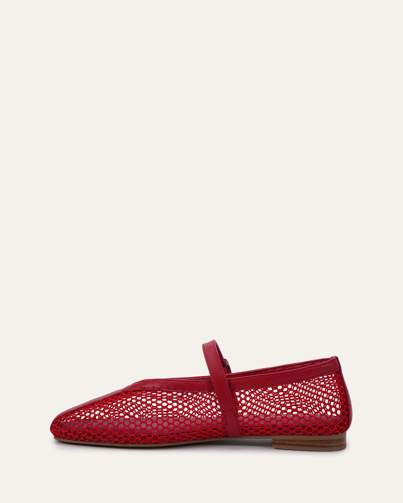 AIDA CASUAL FLATS LIPSTICK RED MESH image