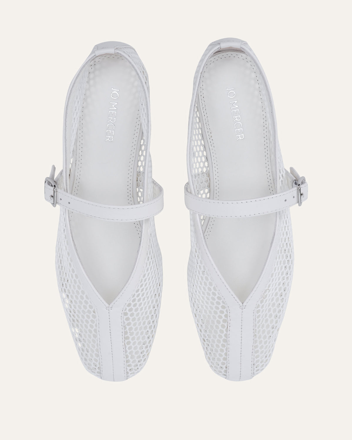 AIDA CASUAL FLATS WHITE MESH