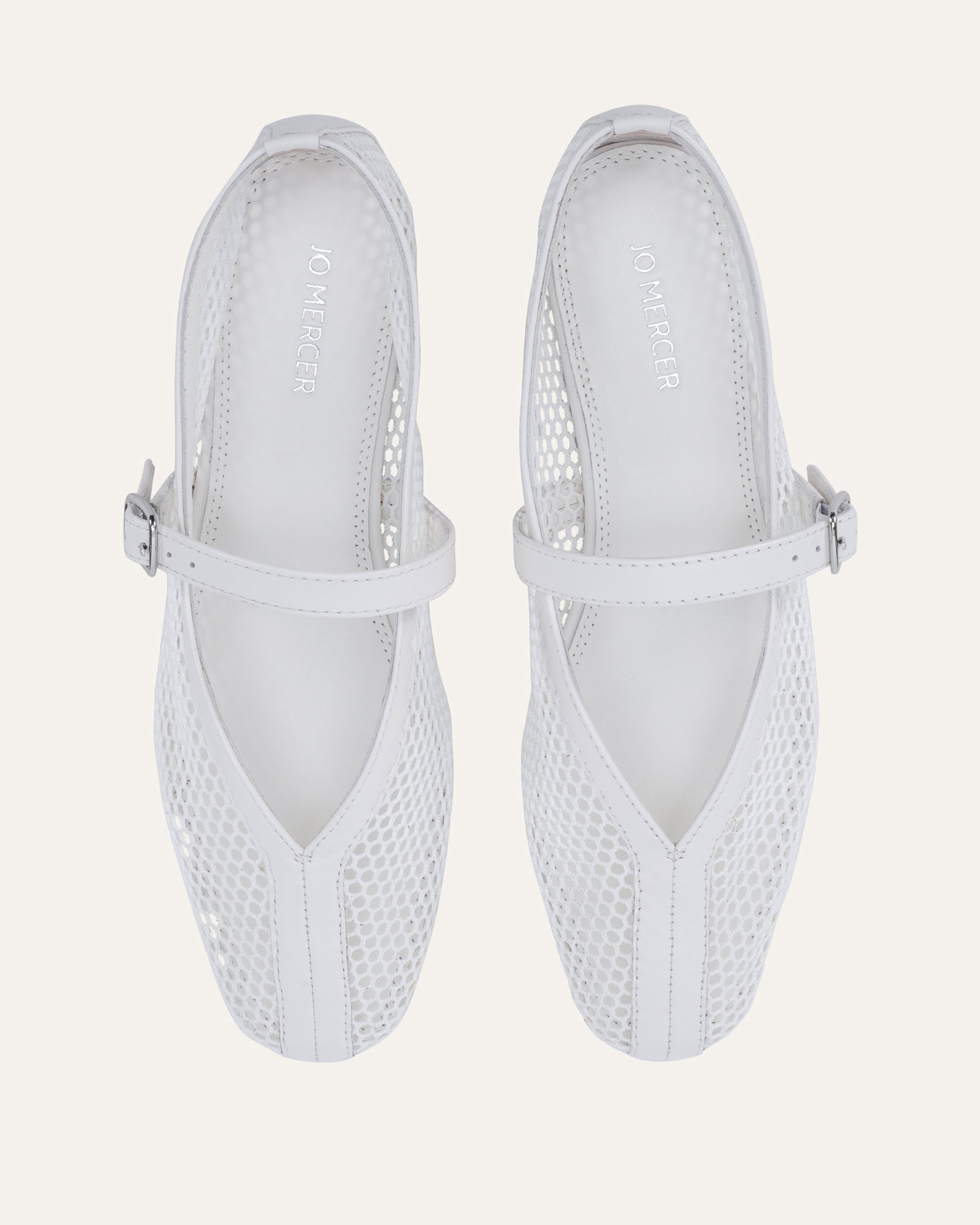 AIDA CASUAL FLATS WHITE MESH image