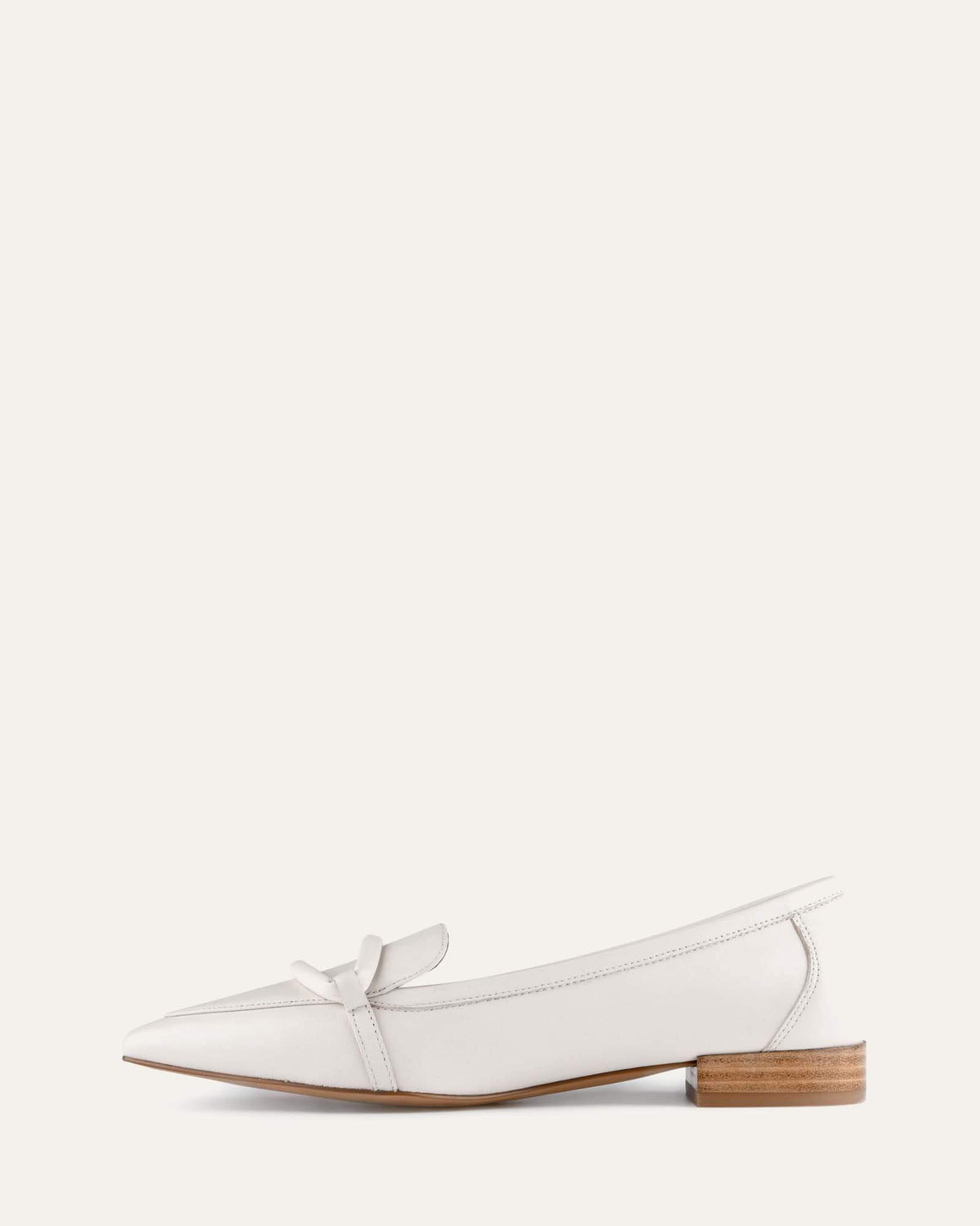 AINSLEY DRESS FLATS OFF WHITE LEATHER