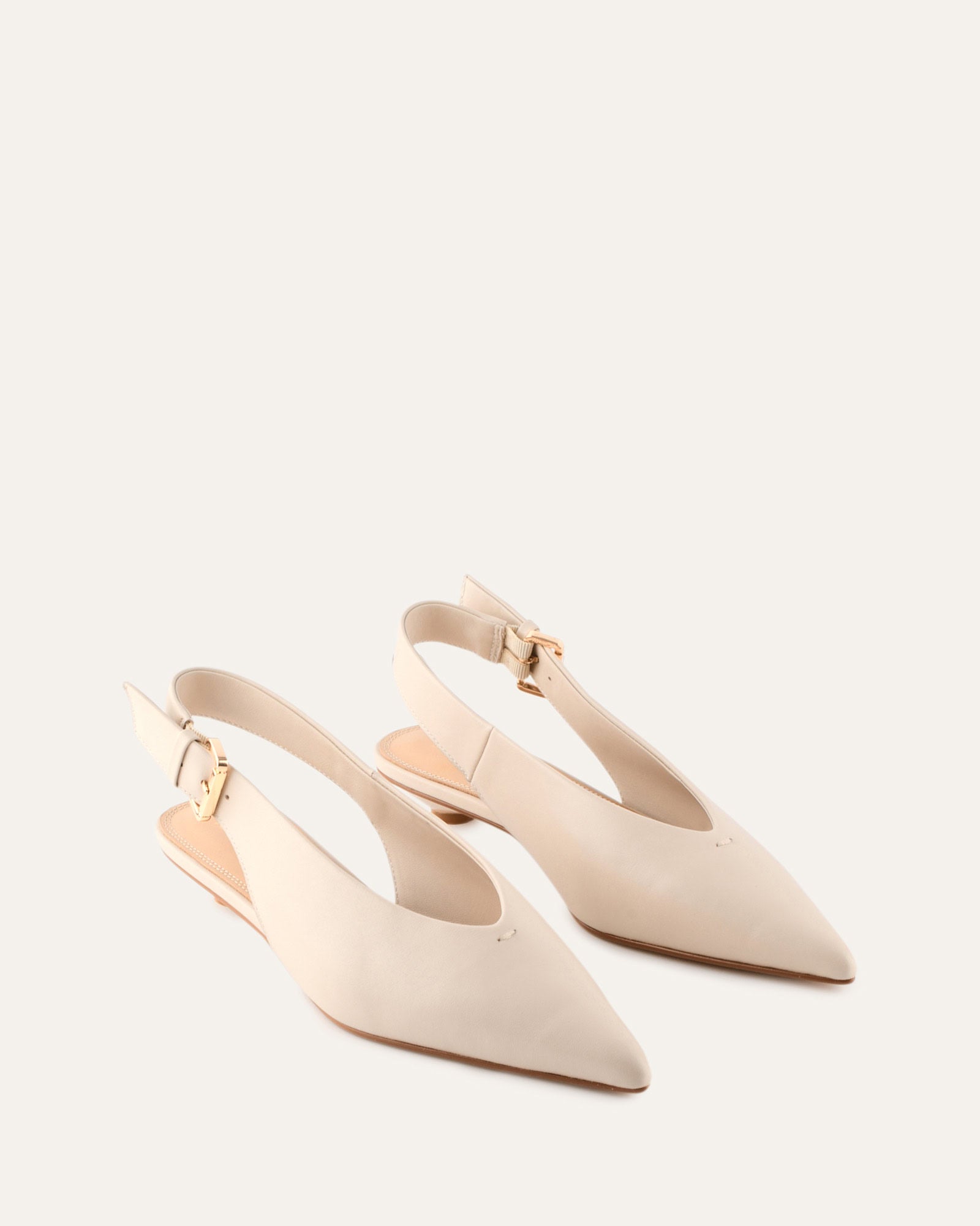 ALBIE DRESS FLATS OFF WHITE LEATHER