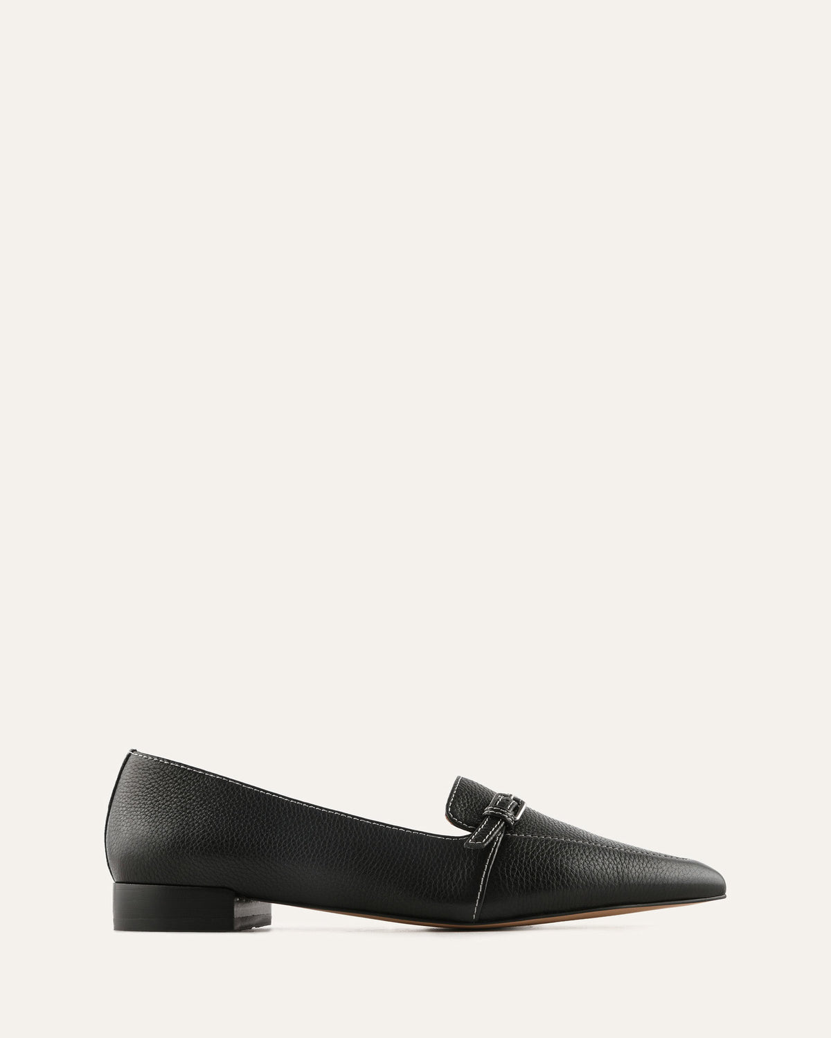 ALEAH DRESS FLATS BLACK LEATHER