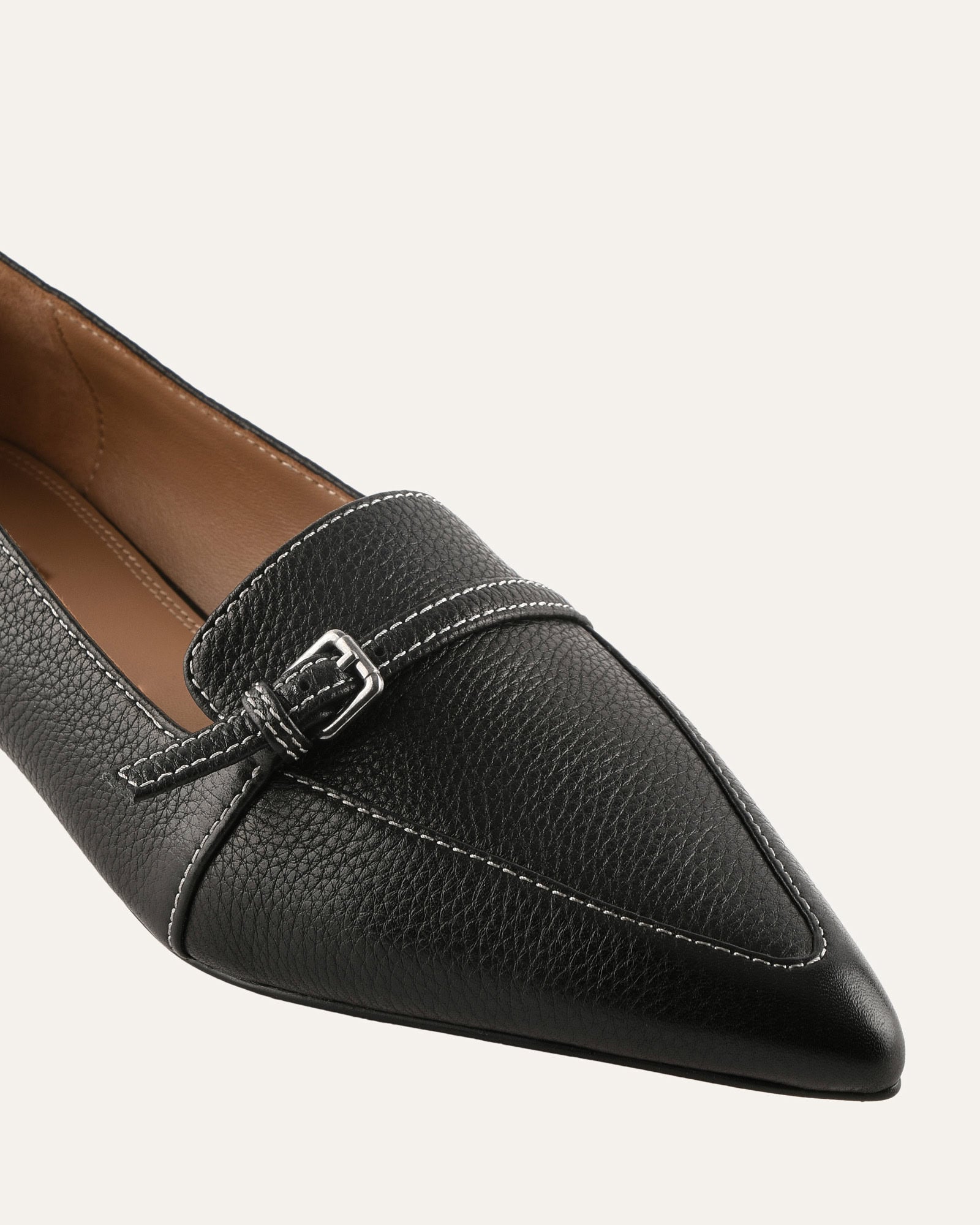 ALEAH DRESS FLATS BLACK LEATHER image