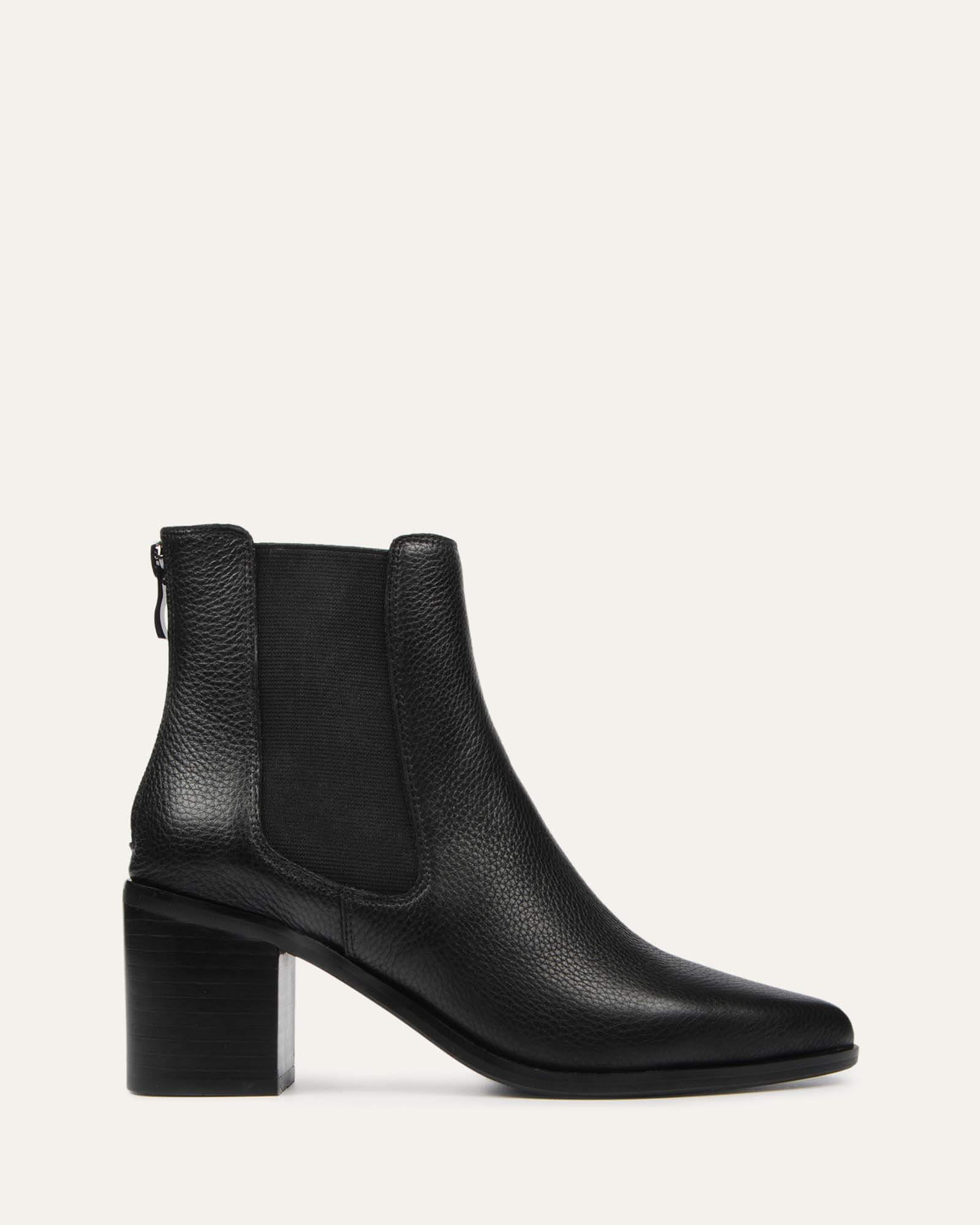 ALLURE MID ANKLE BOOTS BLACK LEATHER - Jo Mercer