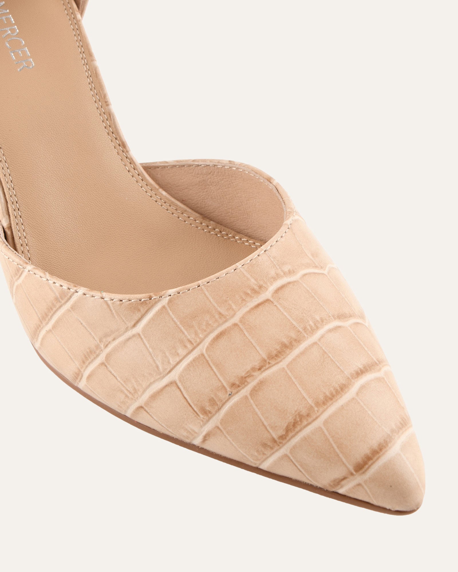 ALMA MID HEELS BEIGE CROC image