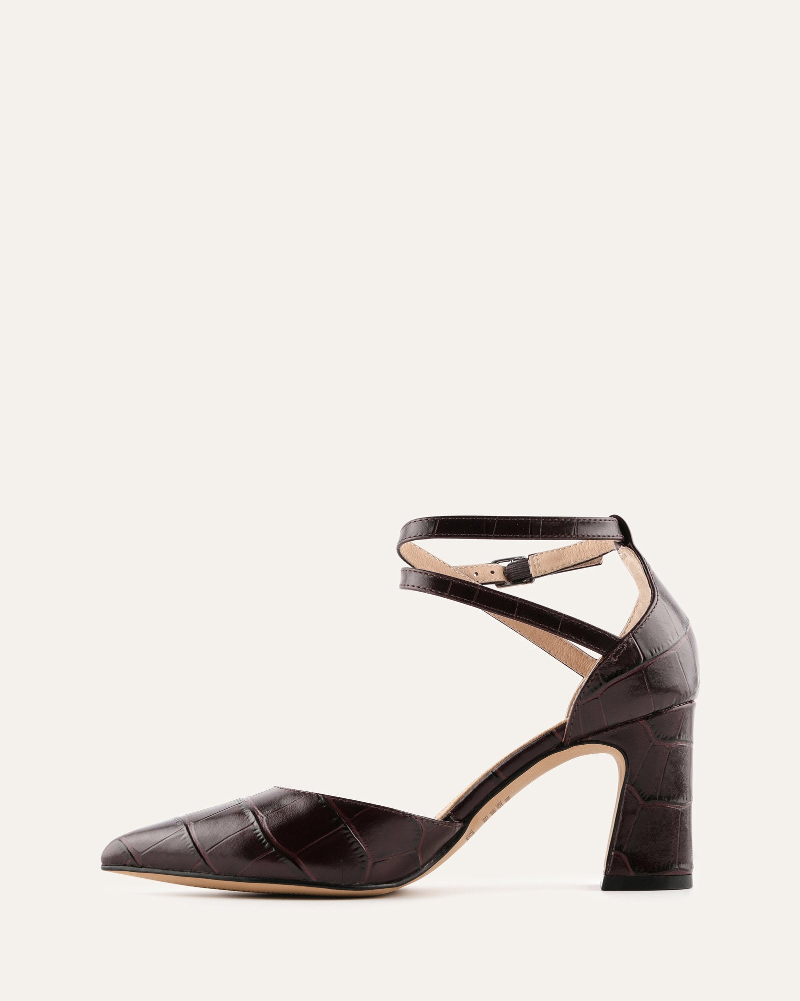 ALMA MID HEELS MAHOGANY CROC image