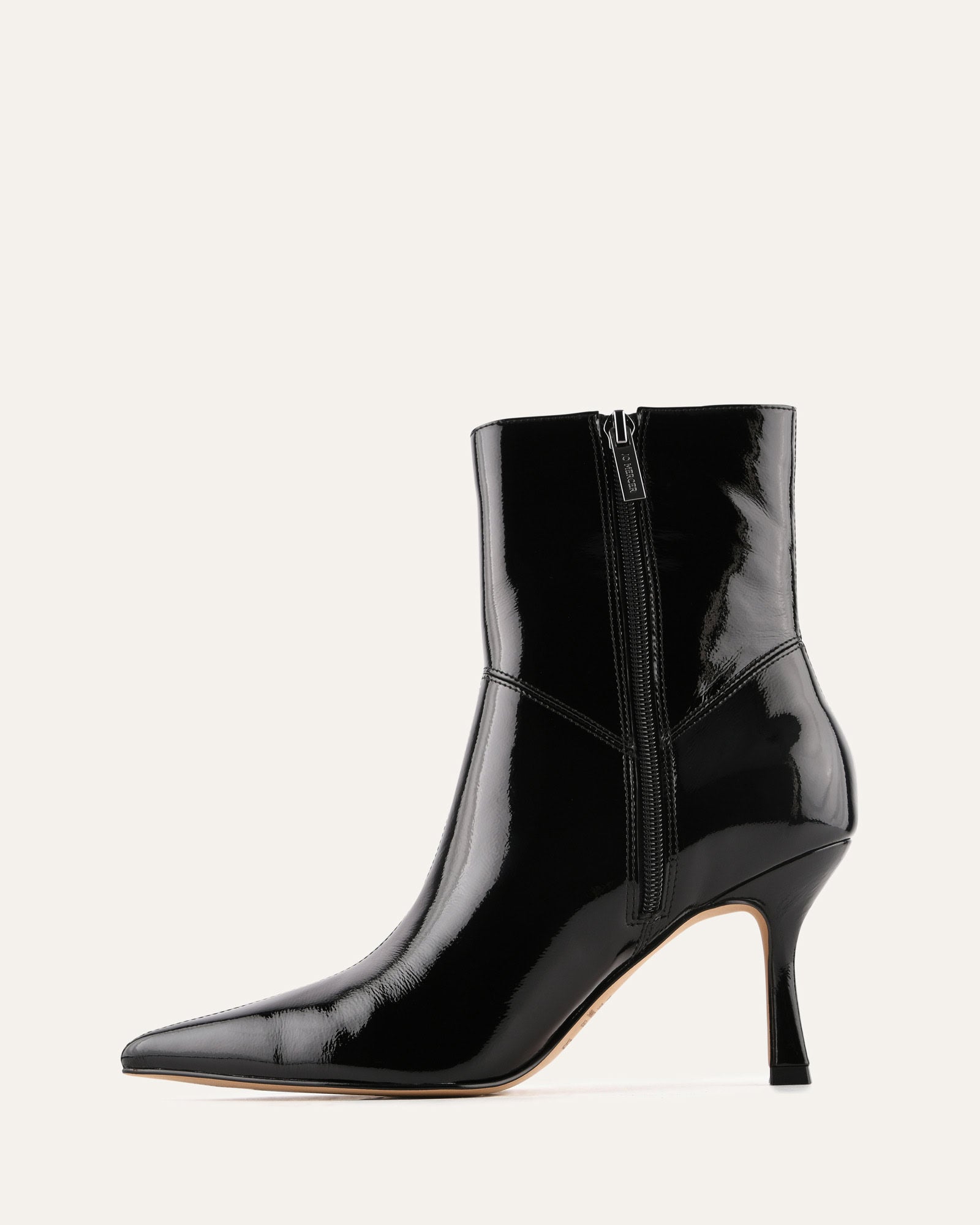 AMARI HIGH ANKLE BOOTS BLACK CRINKLE PATENT image