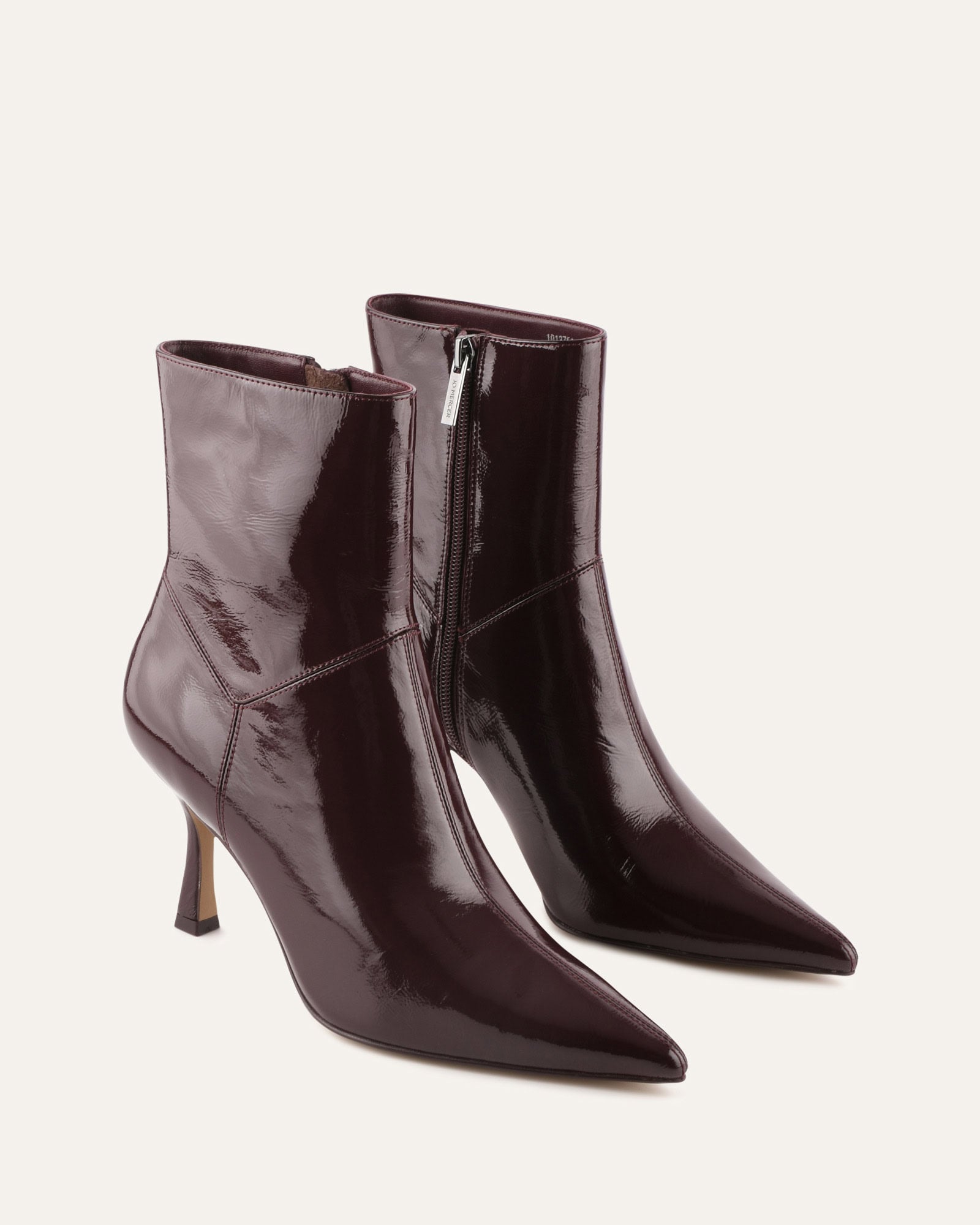 AMARI HIGH ANKLE BOOTS MERLOT CRINKLE PATENT image