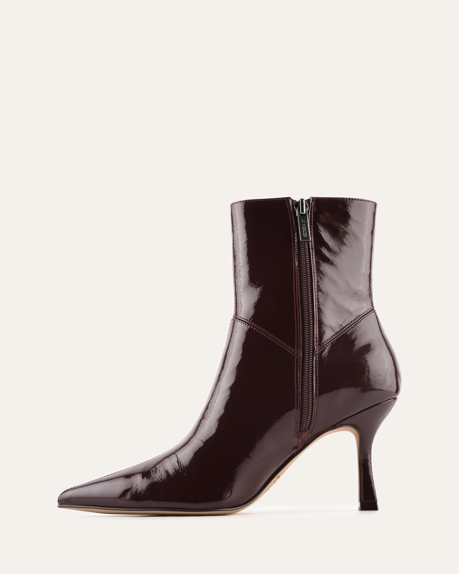 AMARI HIGH ANKLE BOOTS MERLOT CRINKLE PATENT image