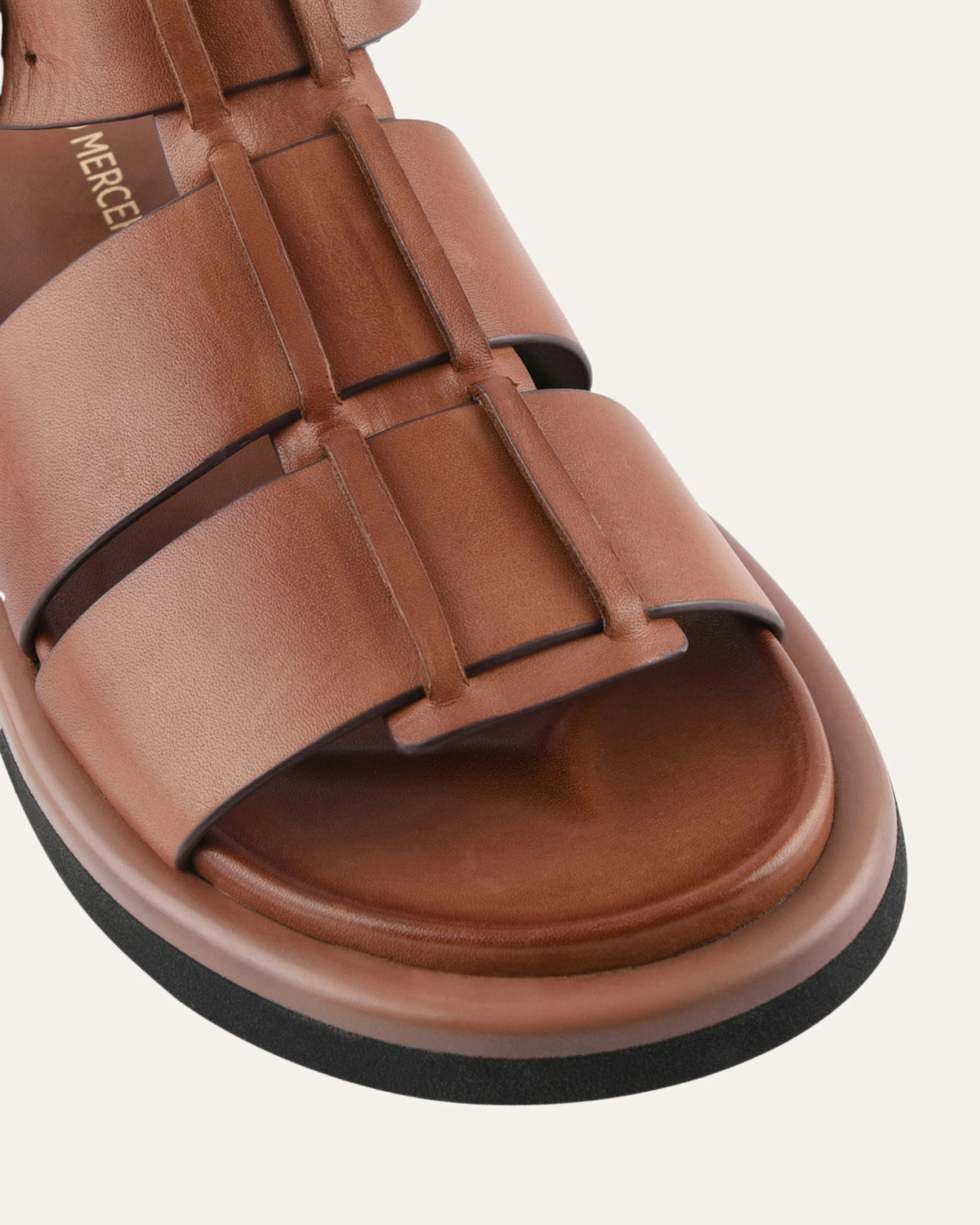 AMINA FLAT SANDALS BRANDY LEATHER