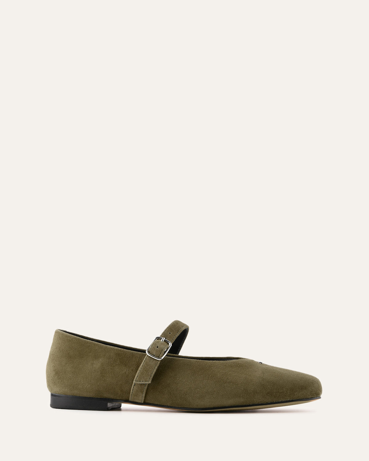 APRIL CASUAL FLATS OLIVE SUEDE