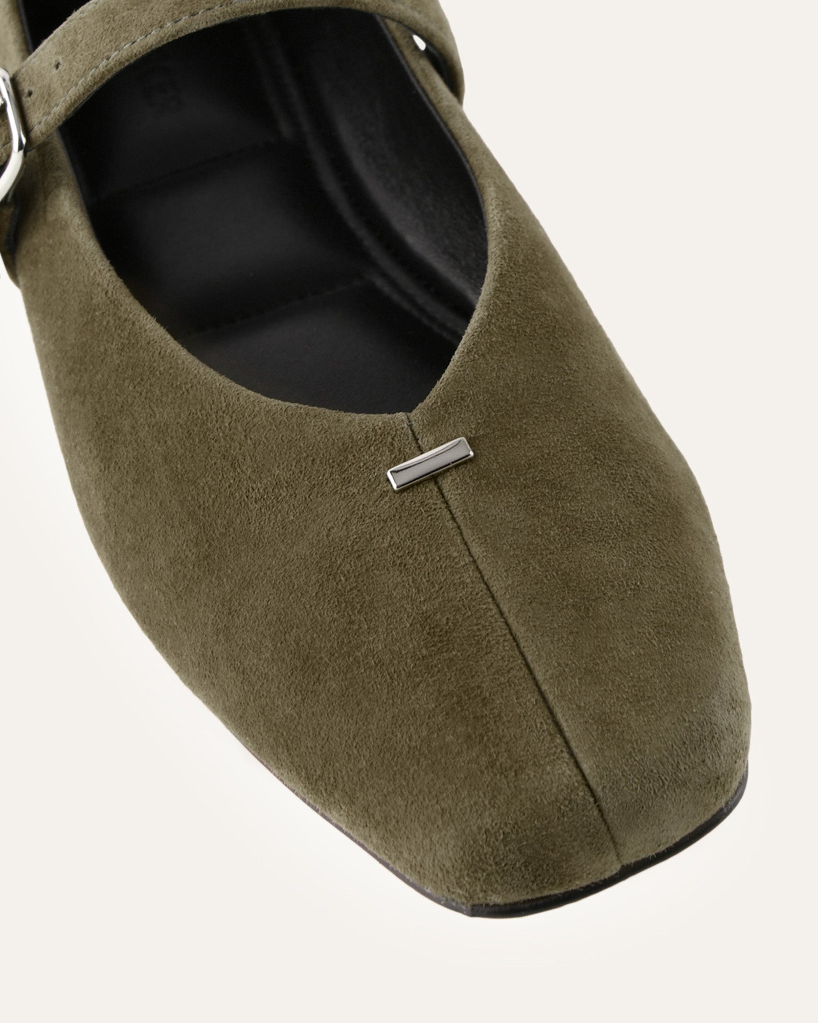 APRIL CASUAL FLATS OLIVE SUEDE image