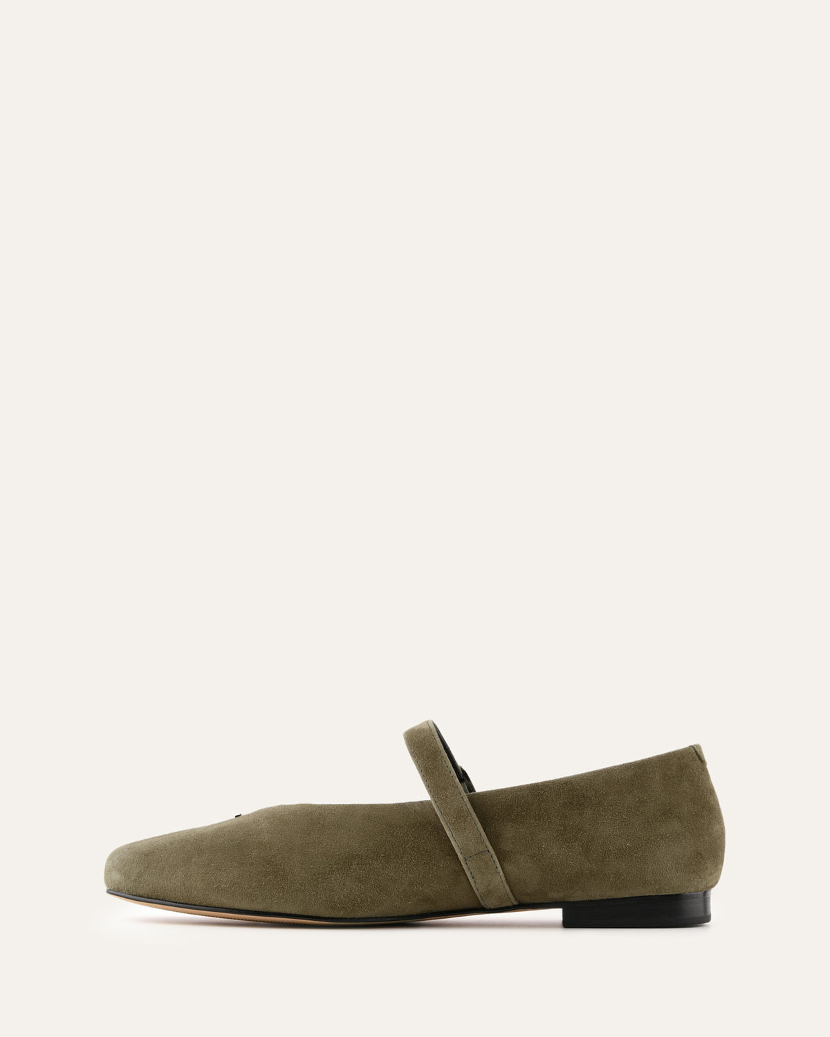APRIL CASUAL FLATS OLIVE SUEDE