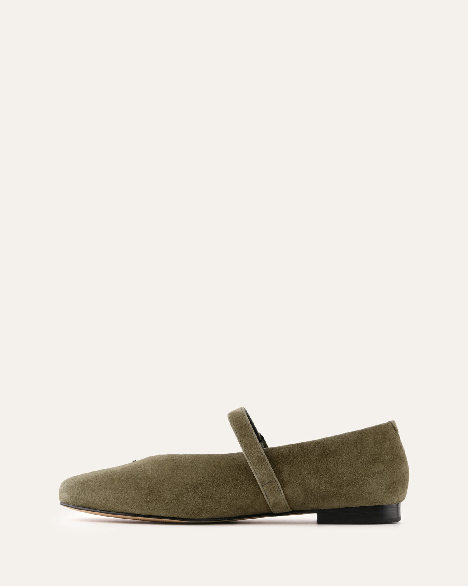 APRIL CASUAL FLATS OLIVE SUEDE image