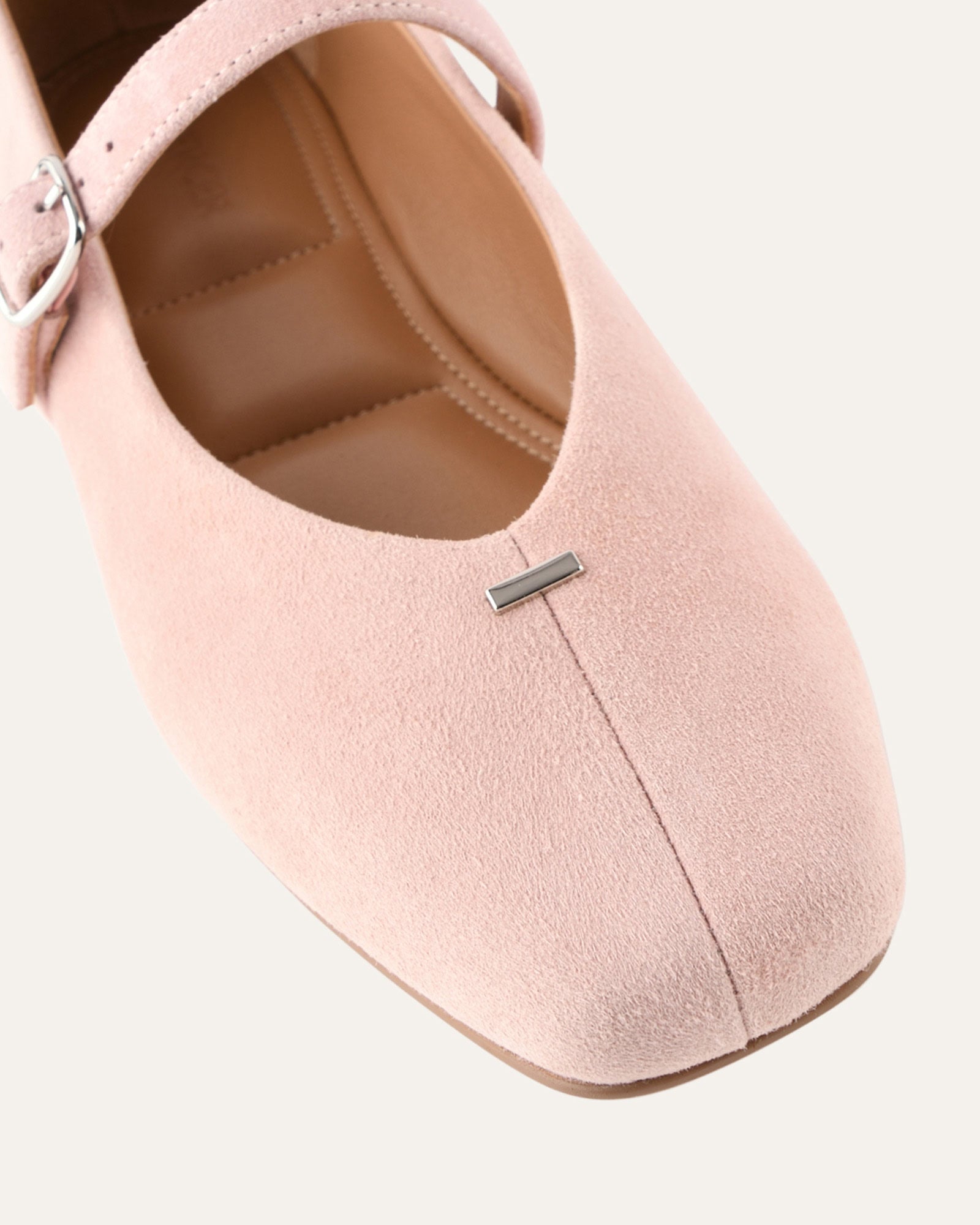 APRIL CASUAL FLATS PALE PINK SUEDE image