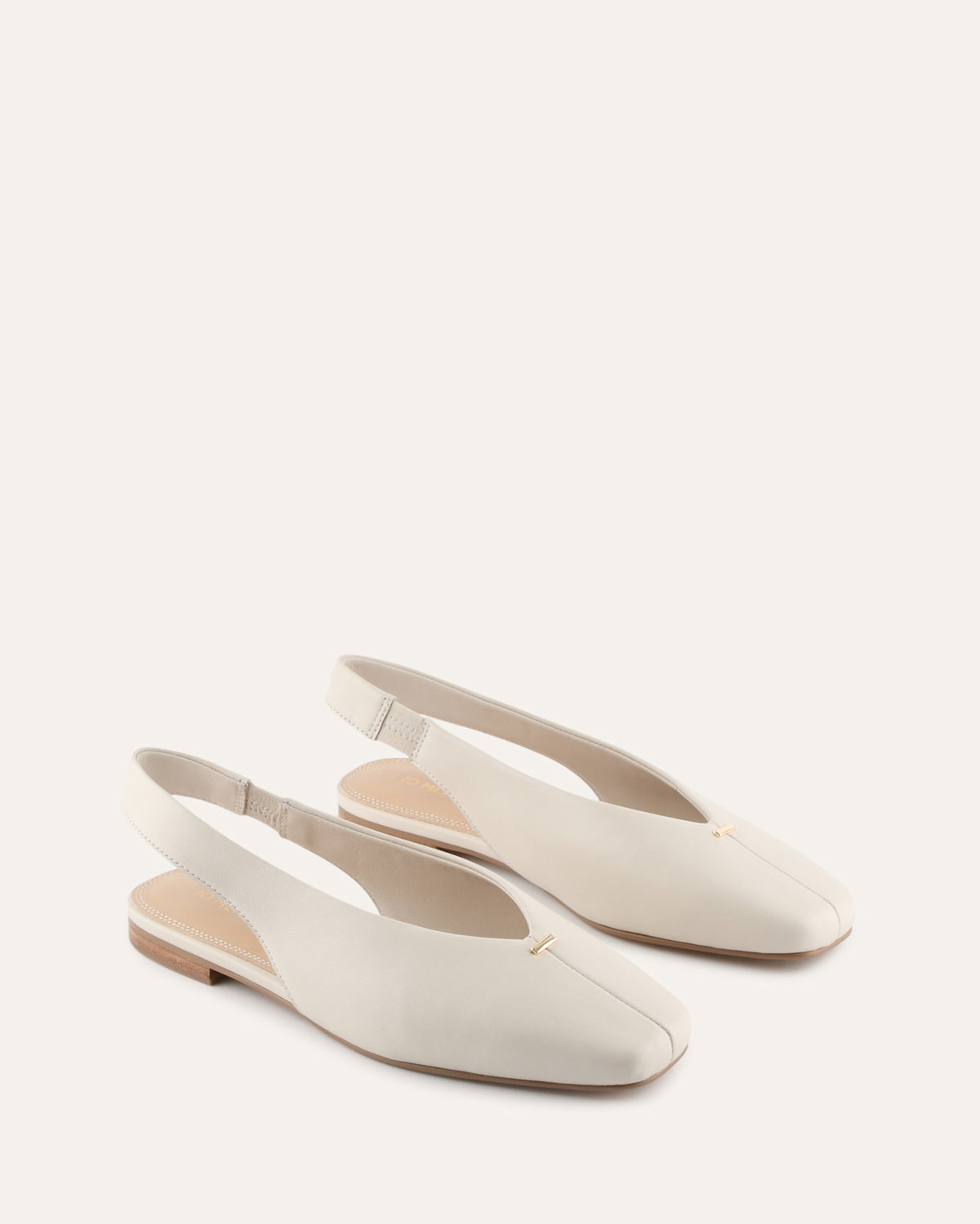 ASHLEE DRESS FLATS OFF WHITE LEATHER