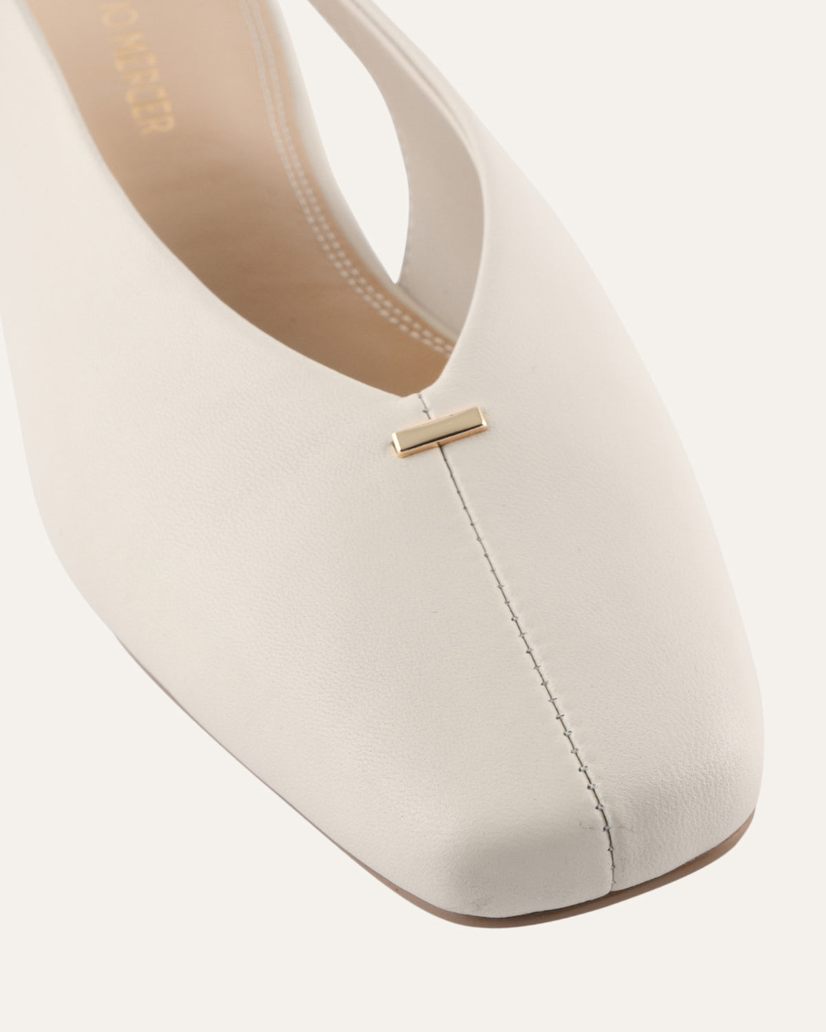 ASHLEE DRESS FLATS OFF WHITE LEATHER