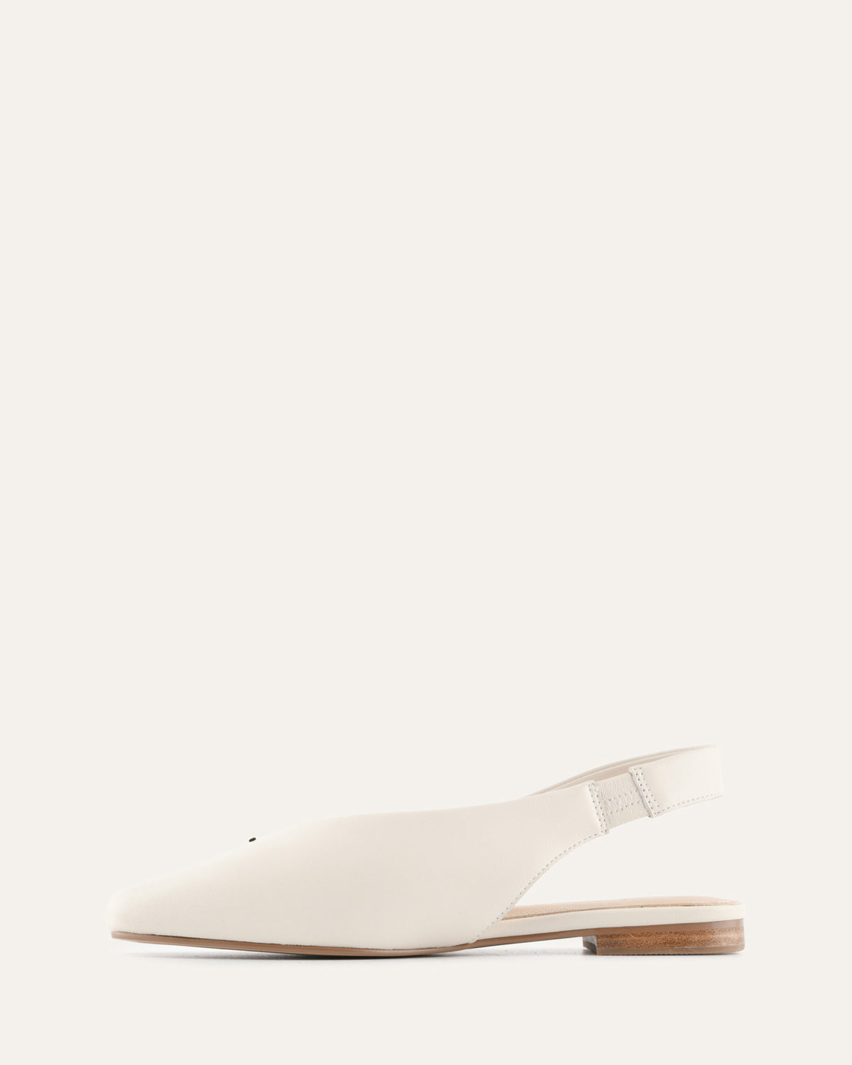 ASHLEE DRESS FLATS OFF WHITE LEATHER